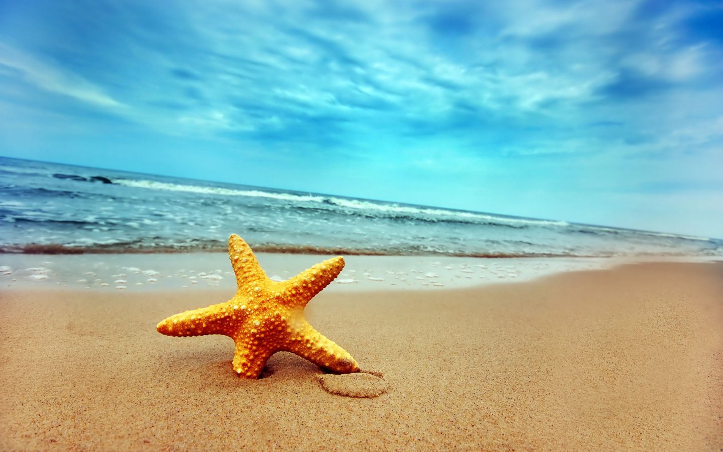 18473 скачать обои морские звезды, пляж, пейзаж, небо, море, бирюзовые - заставки и картинки бесплатно