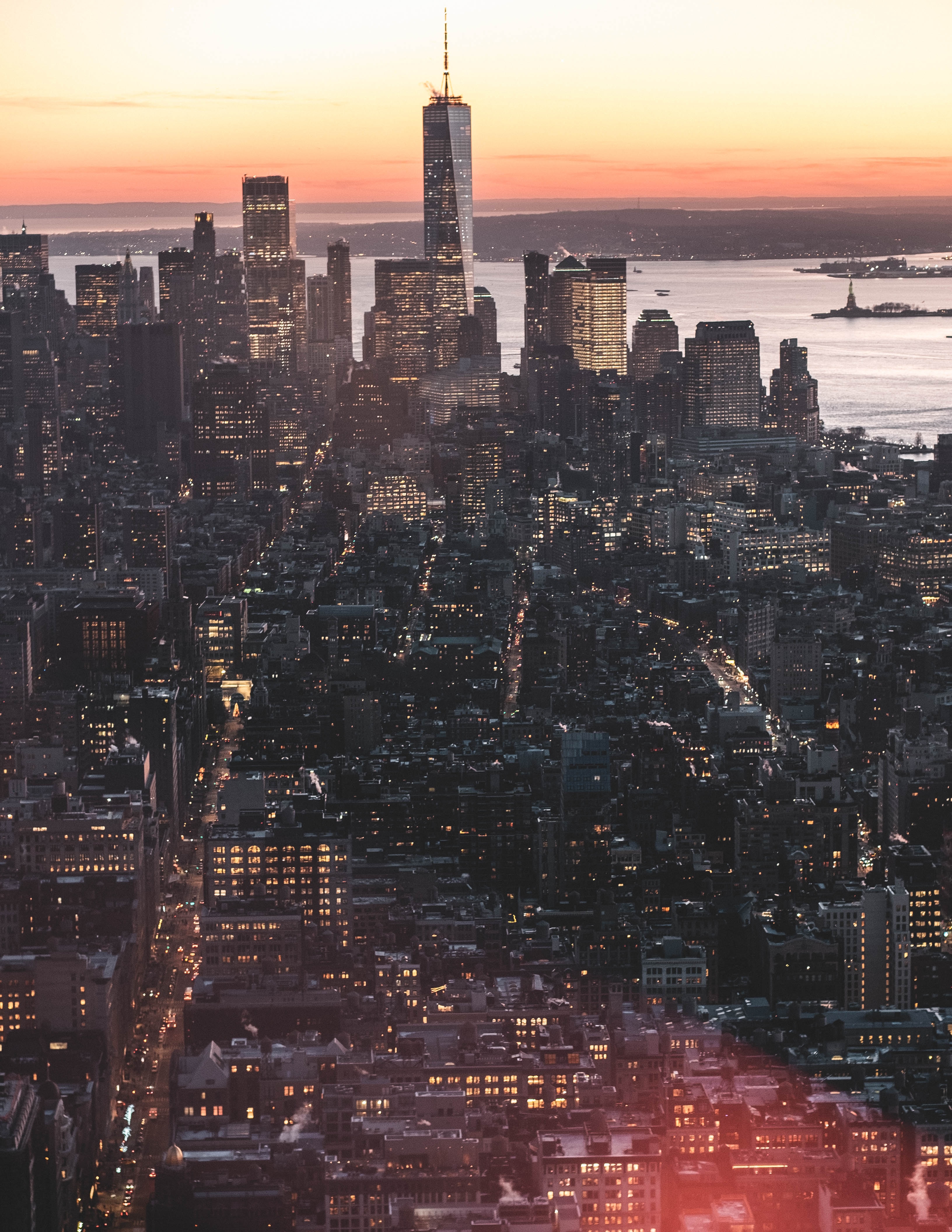 Скачать обои бесплатно Город, Здания, Вид Сверху, Мегаполис, Сша, Нью Йорк, Города картинка на рабочий стол ПК