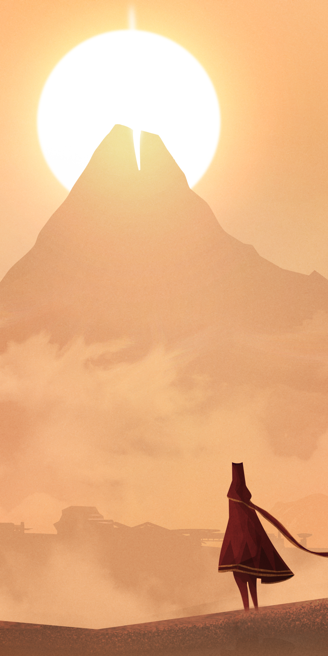 Download mobile wallpaper Landscape, Sun, Mountain, Journey, Video Game for free.