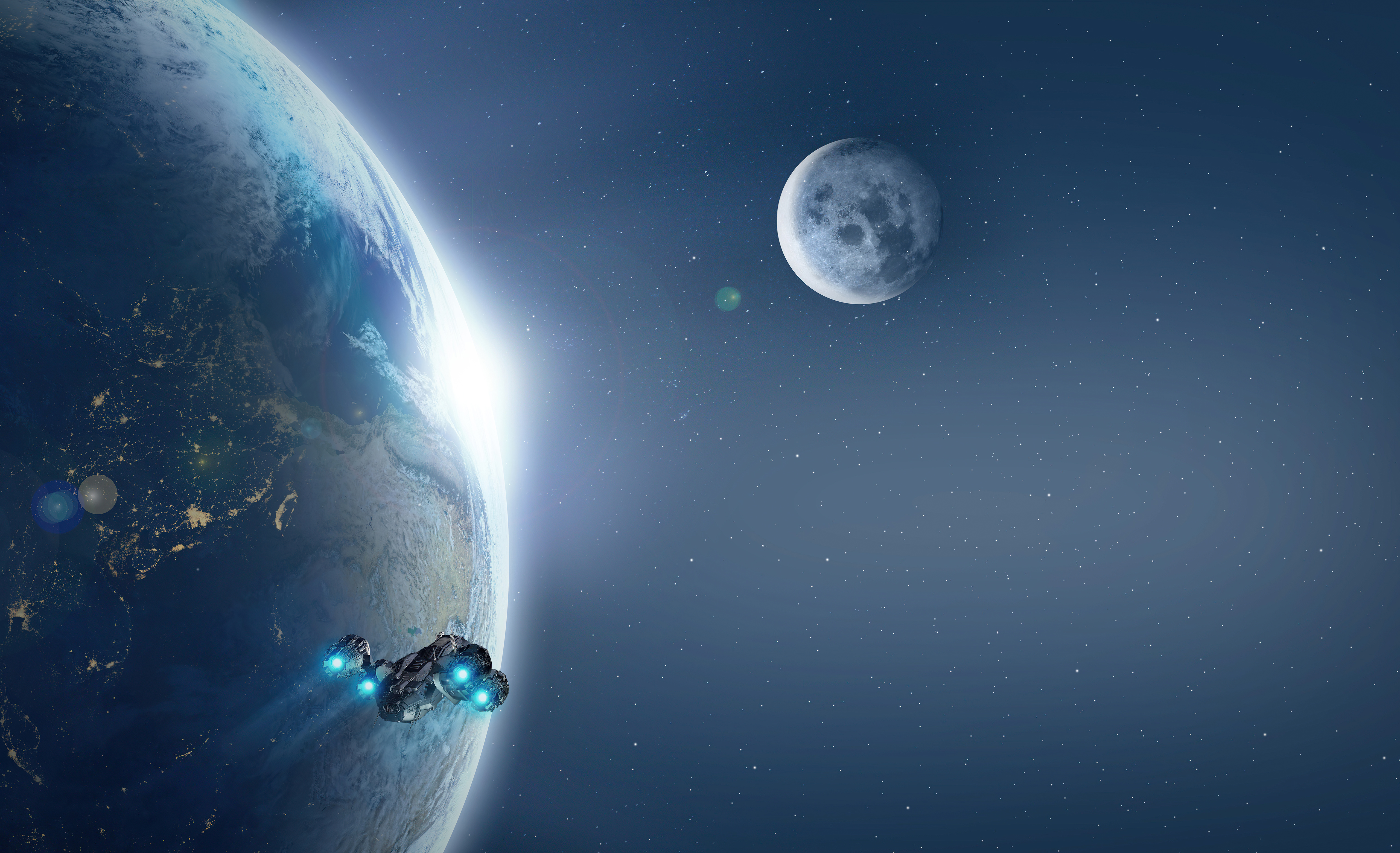 Free download wallpaper Space, Planet, Sci Fi, Spaceship on your PC desktop