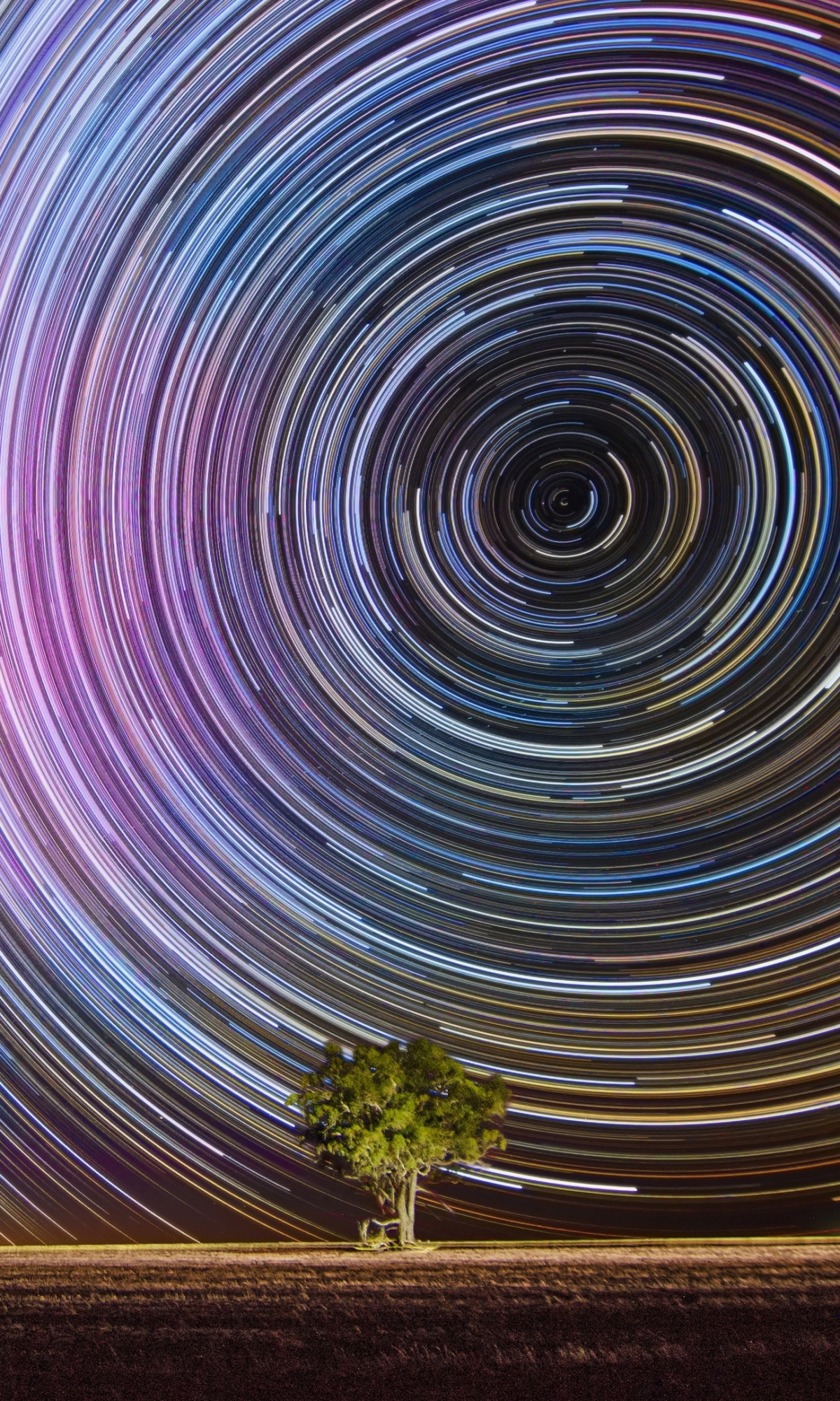 Download mobile wallpaper Sky, Night, Earth, Star Trail for free.