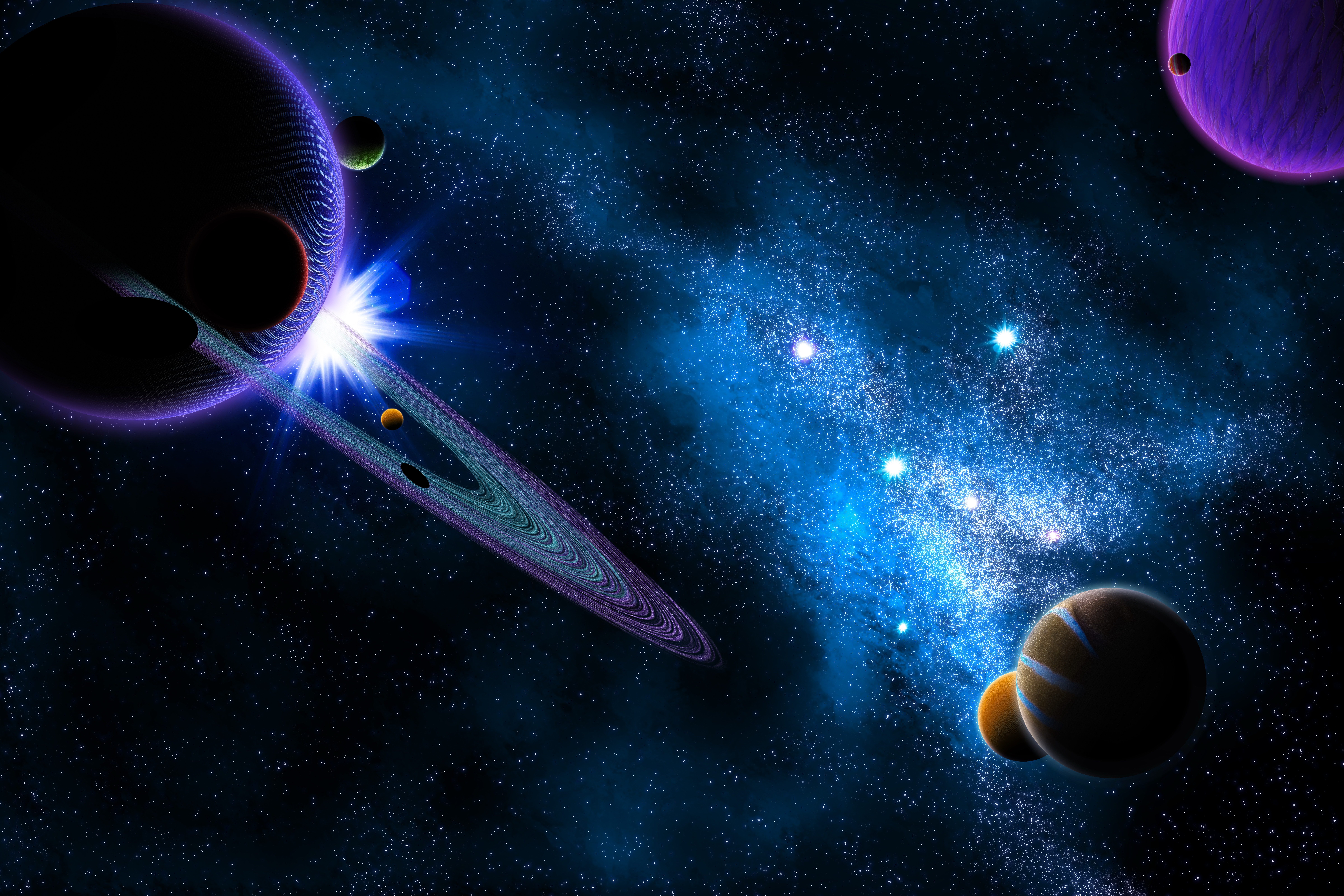 Download mobile wallpaper Stars, Space, Planet, Sci Fi, Planetary Ring for free.