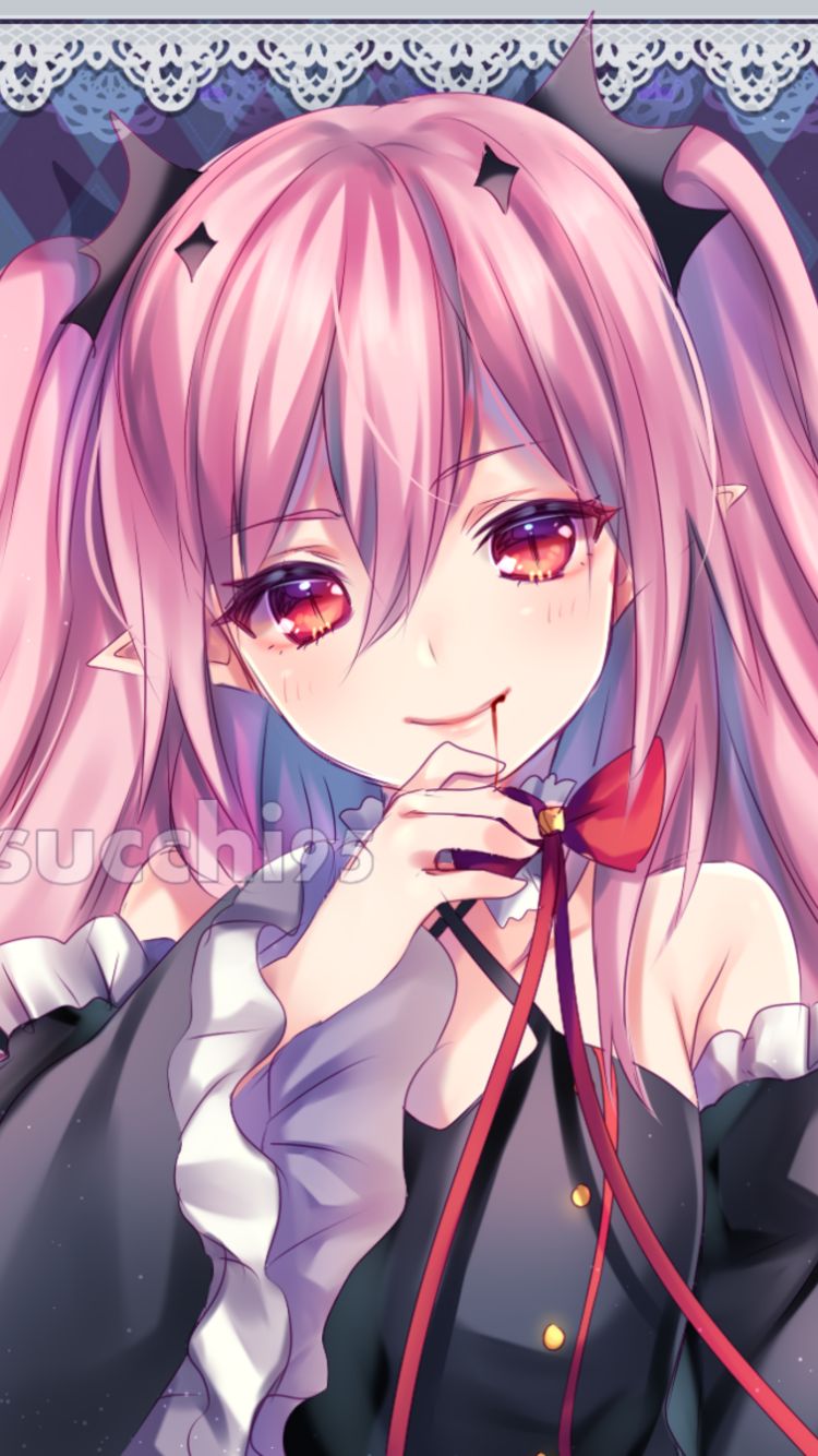 Download mobile wallpaper Anime, Pink Hair, Red Eyes, Seraph Of The End, Krul Tepes for free.