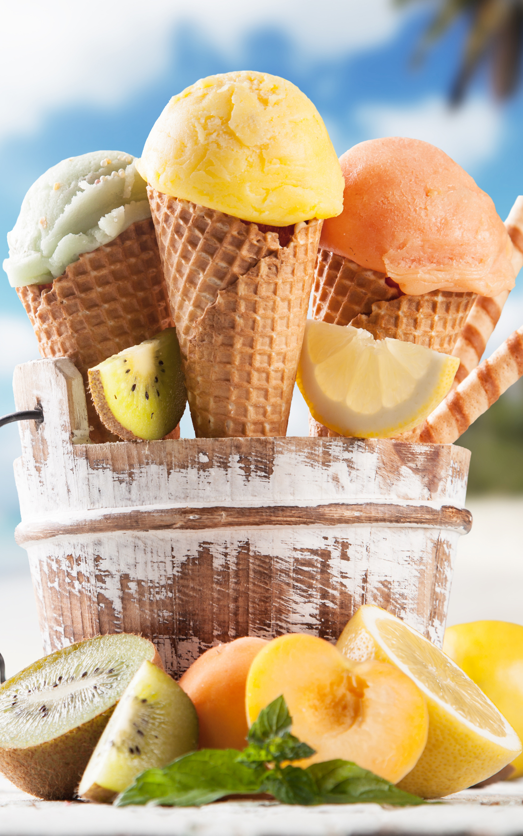 Download mobile wallpaper Food, Summer, Ice Cream, Fruit for free.
