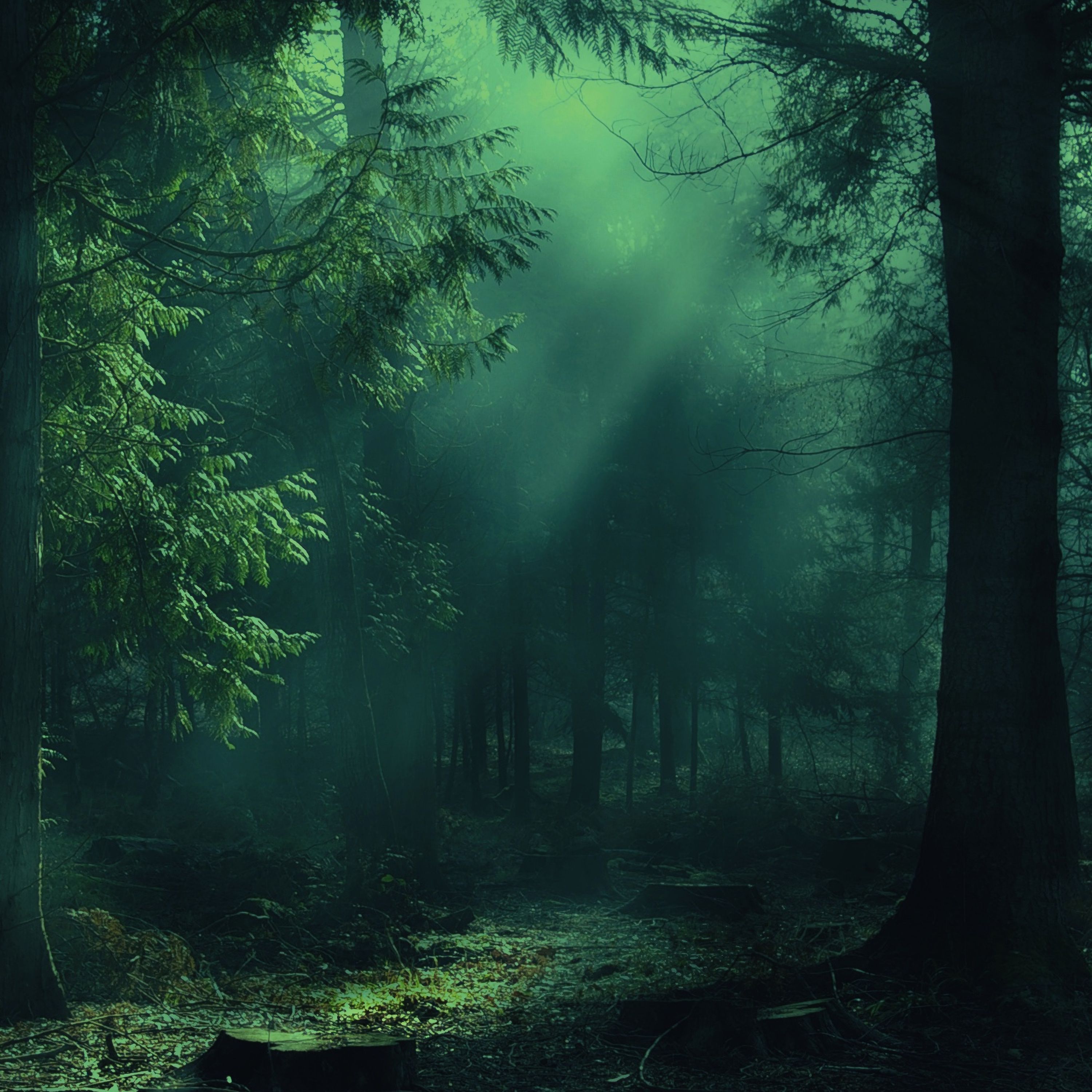 155402 descargar fondo de pantalla niebla, brillar, bosque, naturaleza, luz, árboles, oscuridad, sombras: protectores de pantalla e imágenes gratis