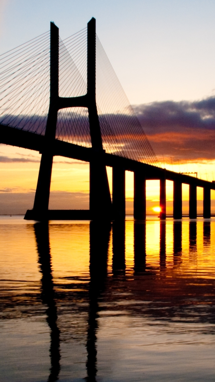 Handy-Wallpaper Brücken, Menschengemacht, Ponte Vasco Da Gama kostenlos herunterladen.