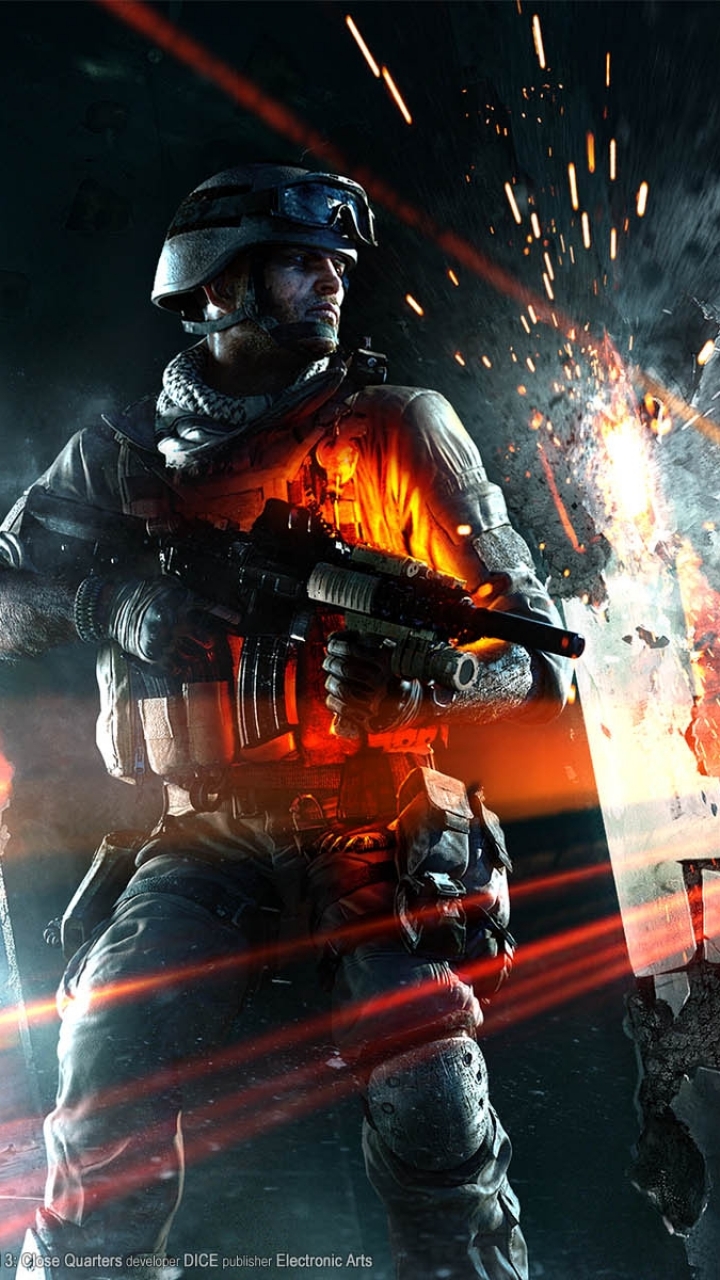 Download mobile wallpaper Battlefield, Soldier, Video Game, Gun, Battlefield 3 for free.