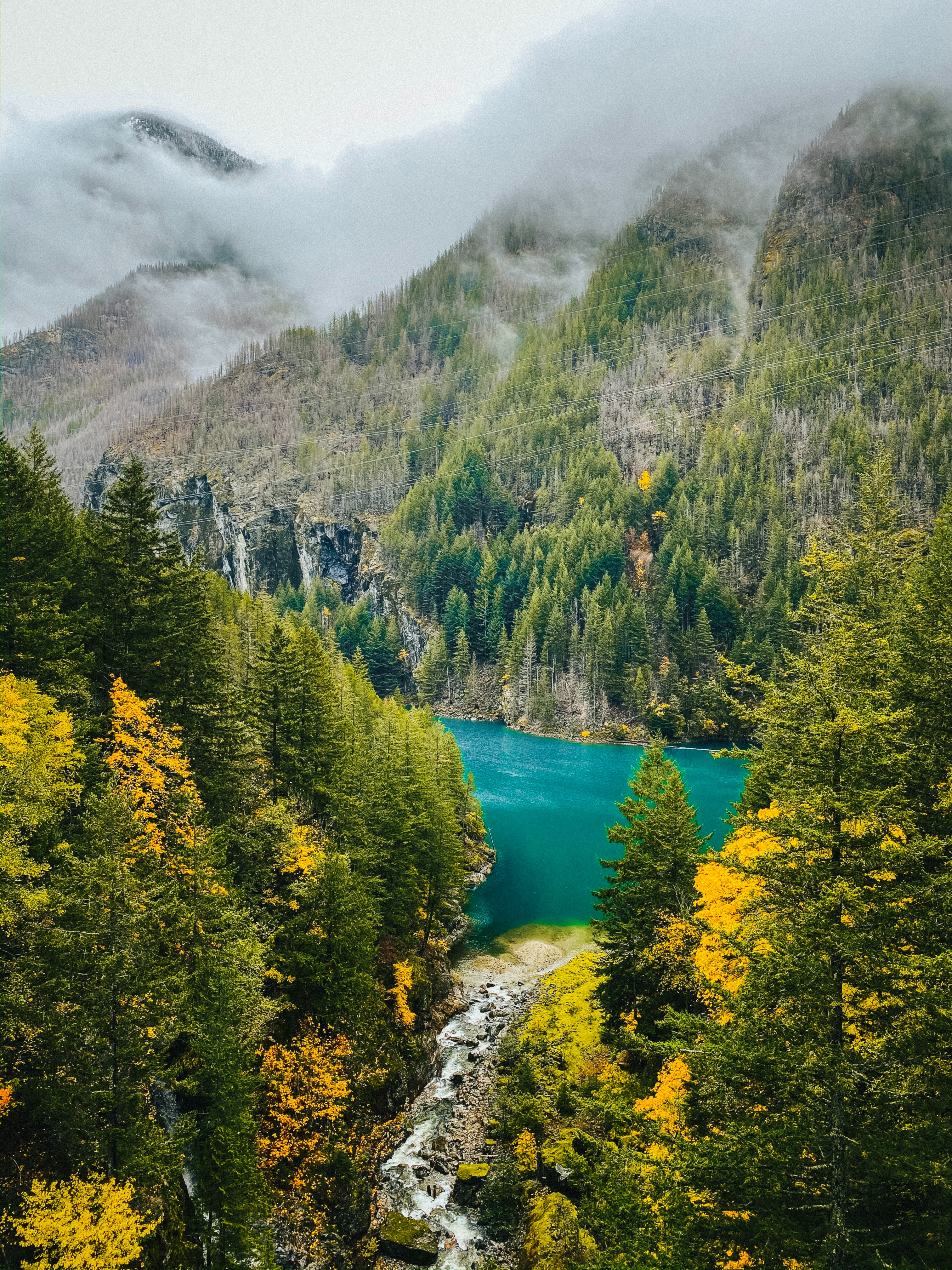 Download mobile wallpaper Mountains, Forest, Valley, Lake, Landscape, Nature for free.