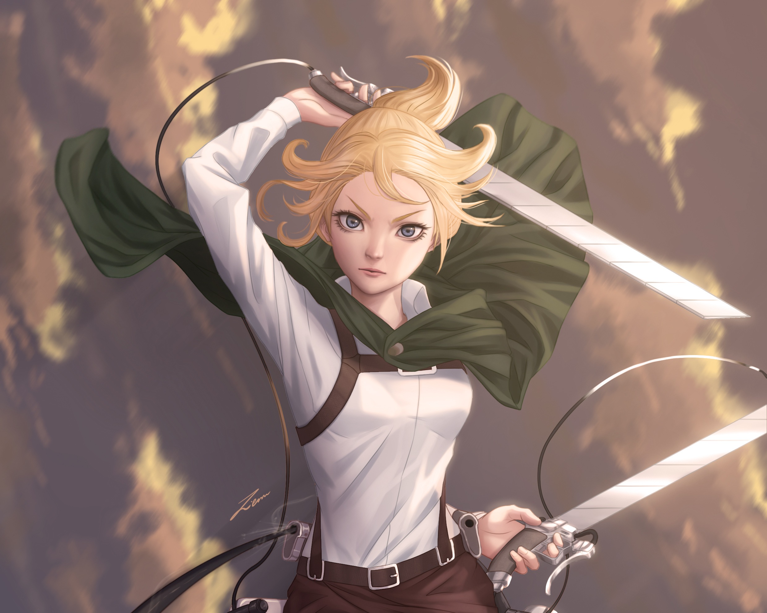 Download mobile wallpaper Anime, Weapon, Blonde, Sword, Attack On Titan, Historia Reiss for free.