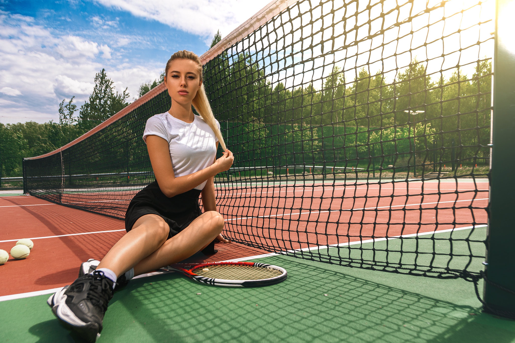 sports, tennis, blonde, racket