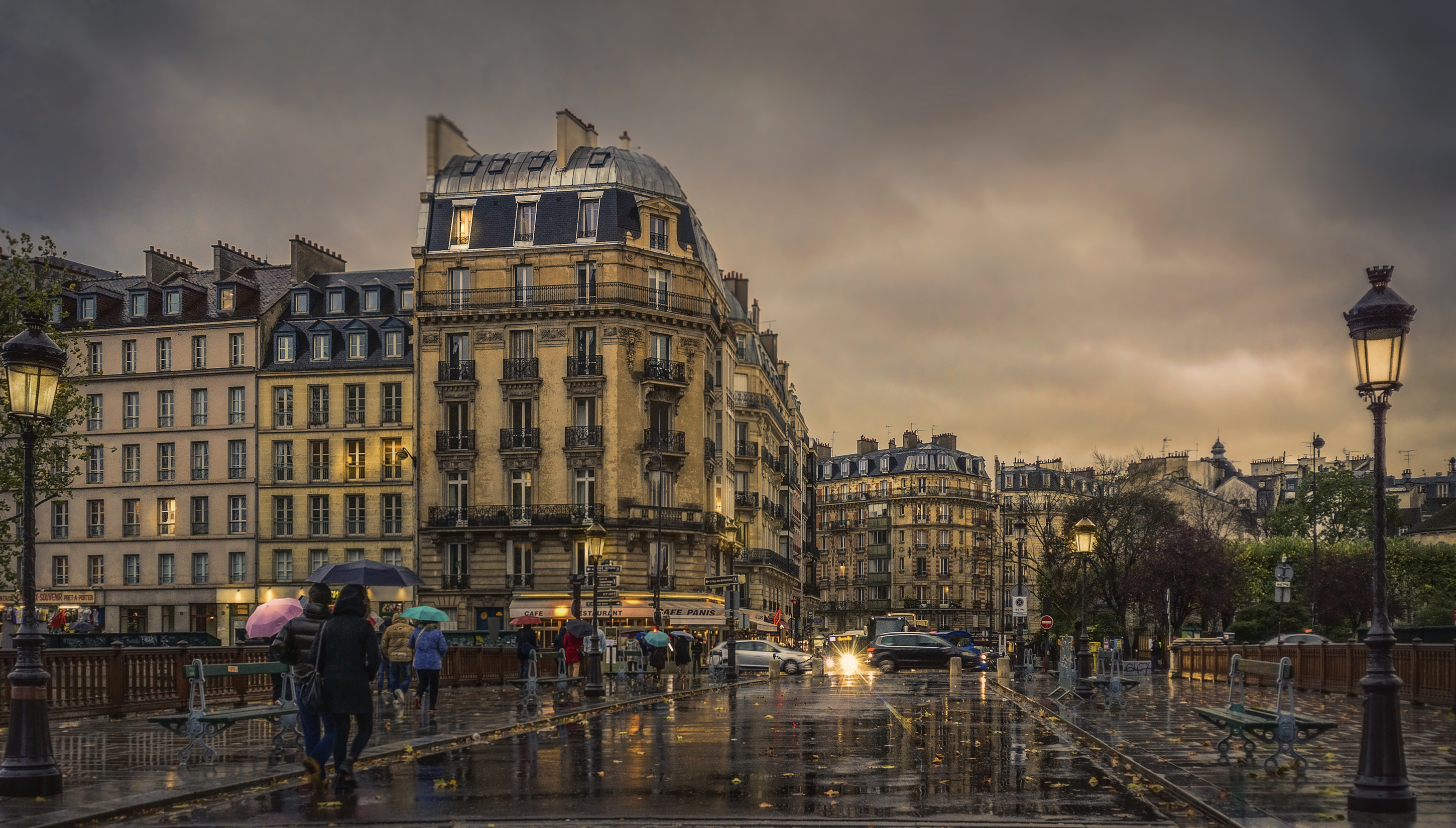 Free download wallpaper Cities, Rain, Paris, City, Building, France, Cloud, Man Made on your PC desktop