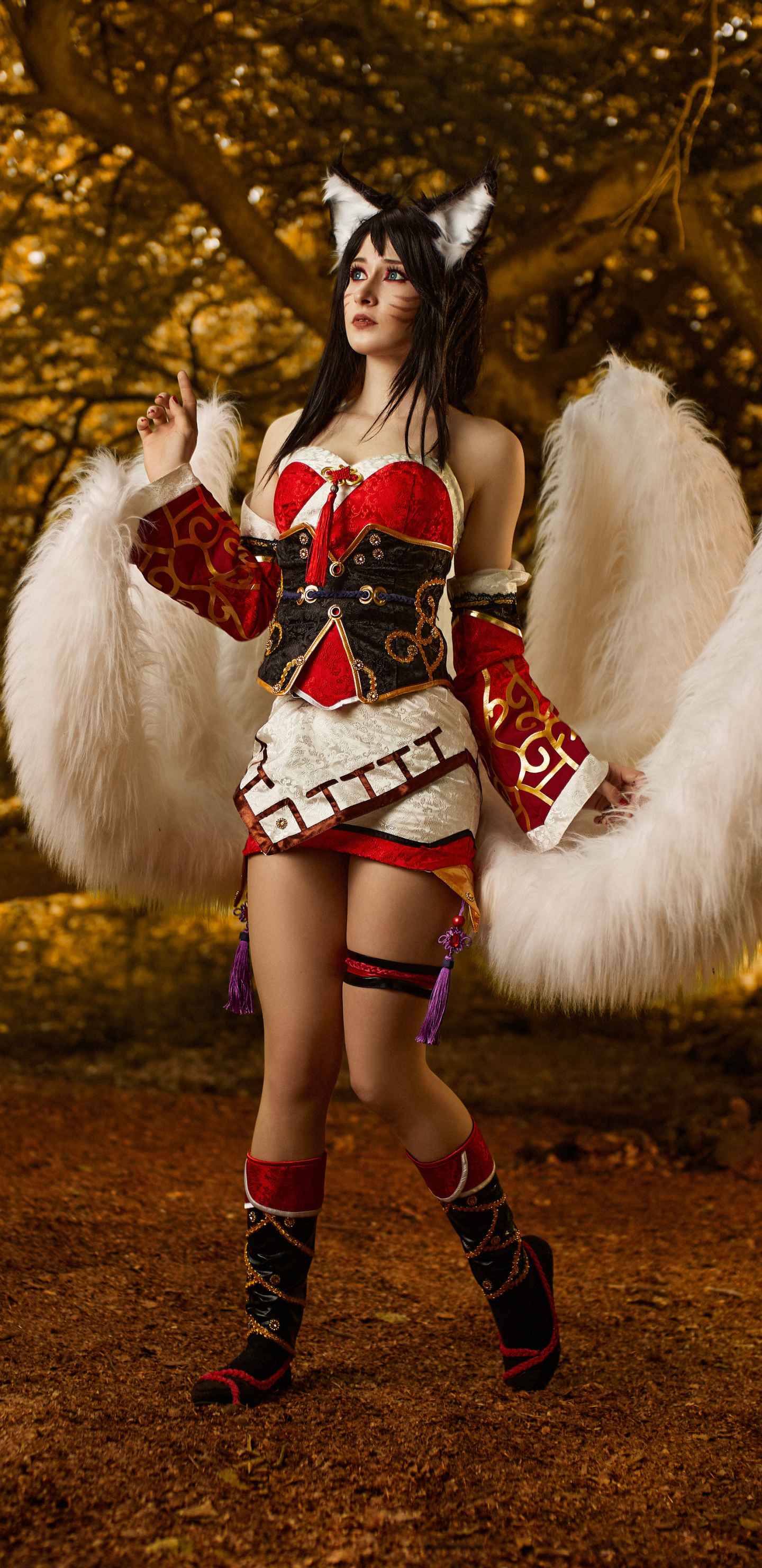 Baixar papel de parede para celular de Modelo, Mulheres, Cosplay, Ahri (Liga Das Lendas), Liga Dos Lendários gratuito.