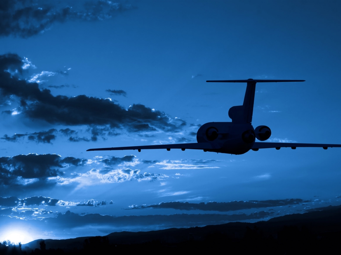 transport, sky, clouds, airplanes, blue Desktop Wallpaper