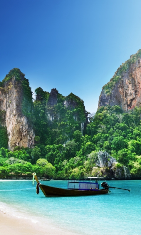 無料モバイル壁紙自然, ビーチ, ボート, 小島, タイ, 写真撮影, ライレイ ビーチをダウンロードします。