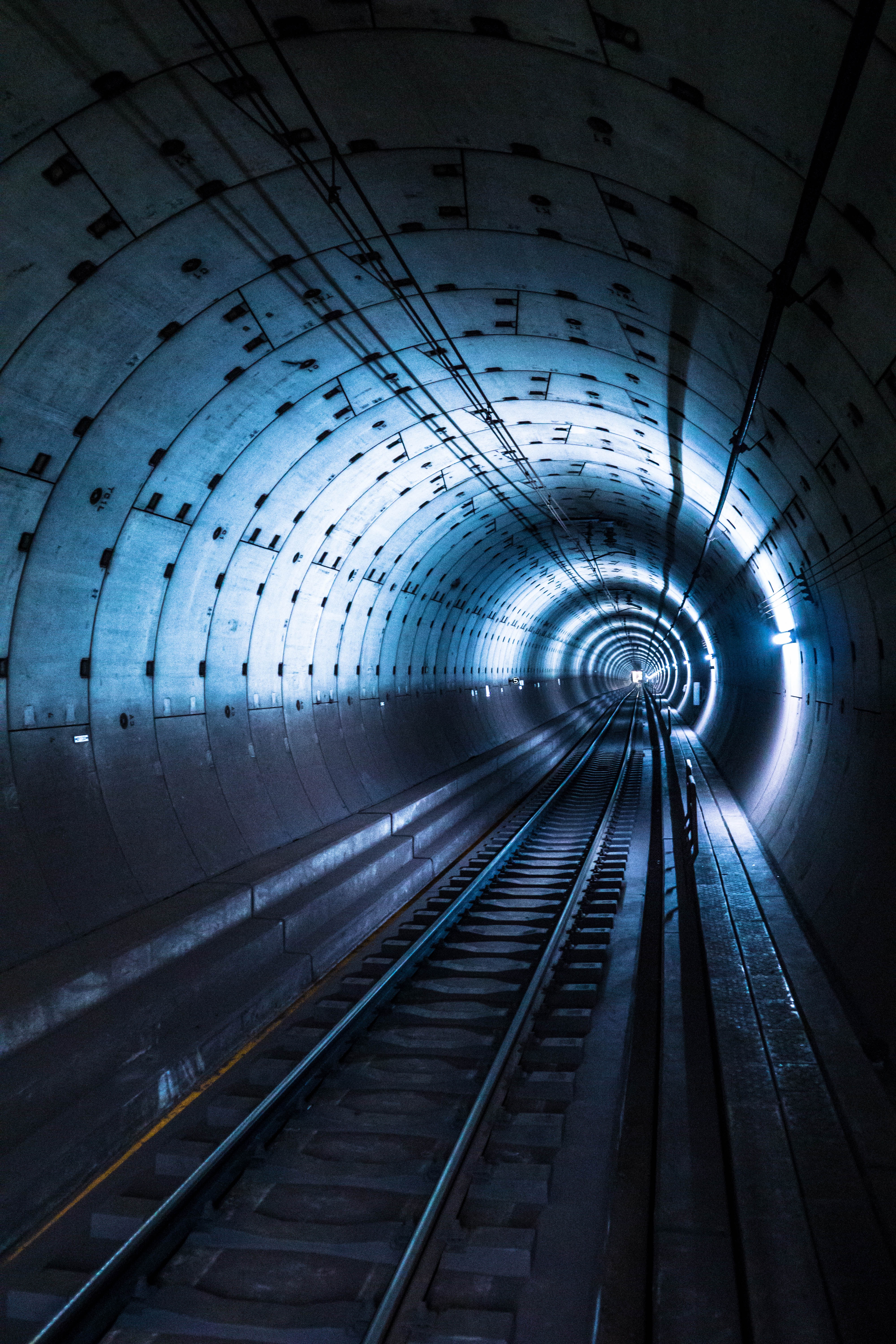 subway, metro, miscellaneous, backlight, miscellanea, illumination, tunnel, underground, rails 5K