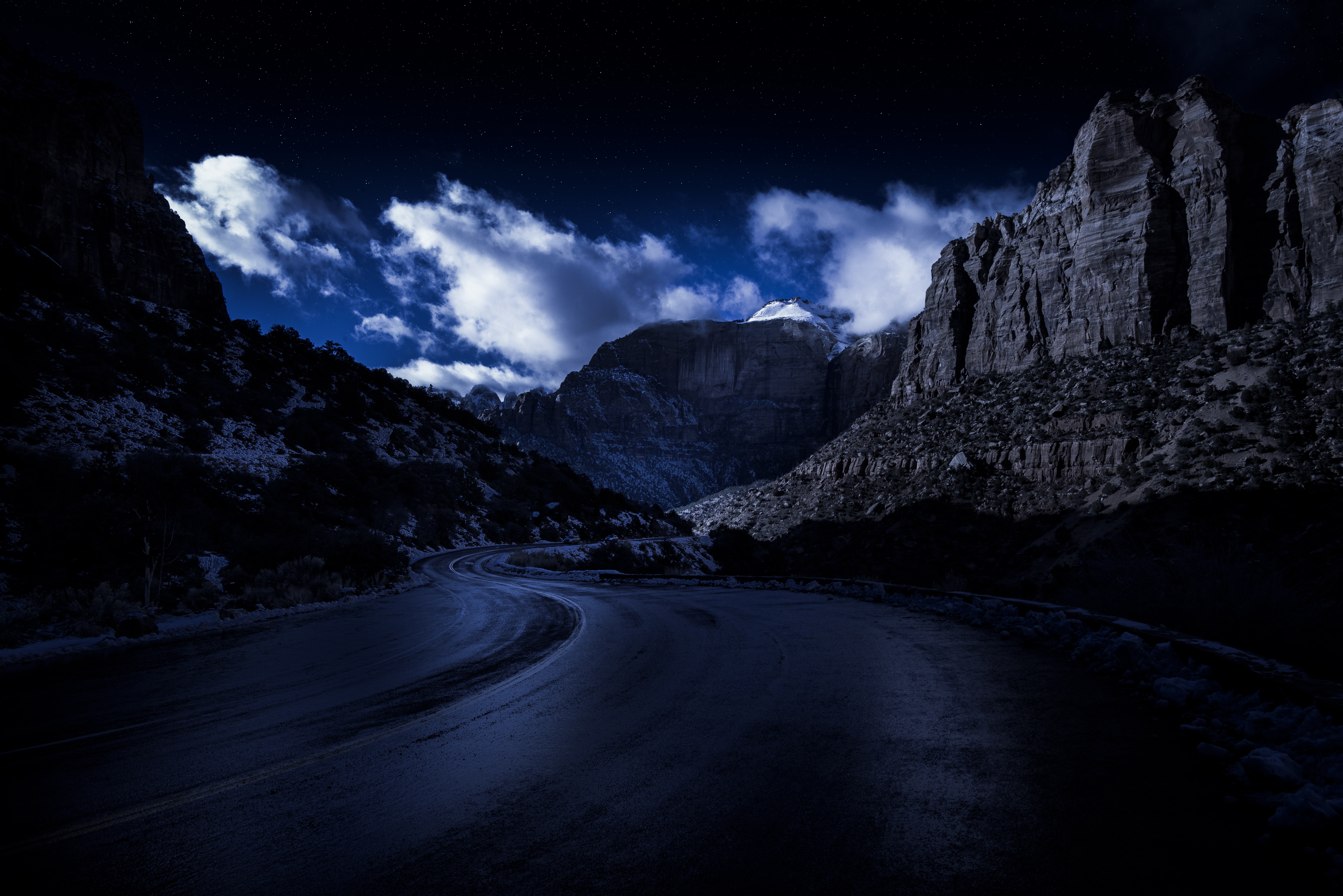 Free download wallpaper Sky, Rocks, Road, Evening, Nature on your PC desktop