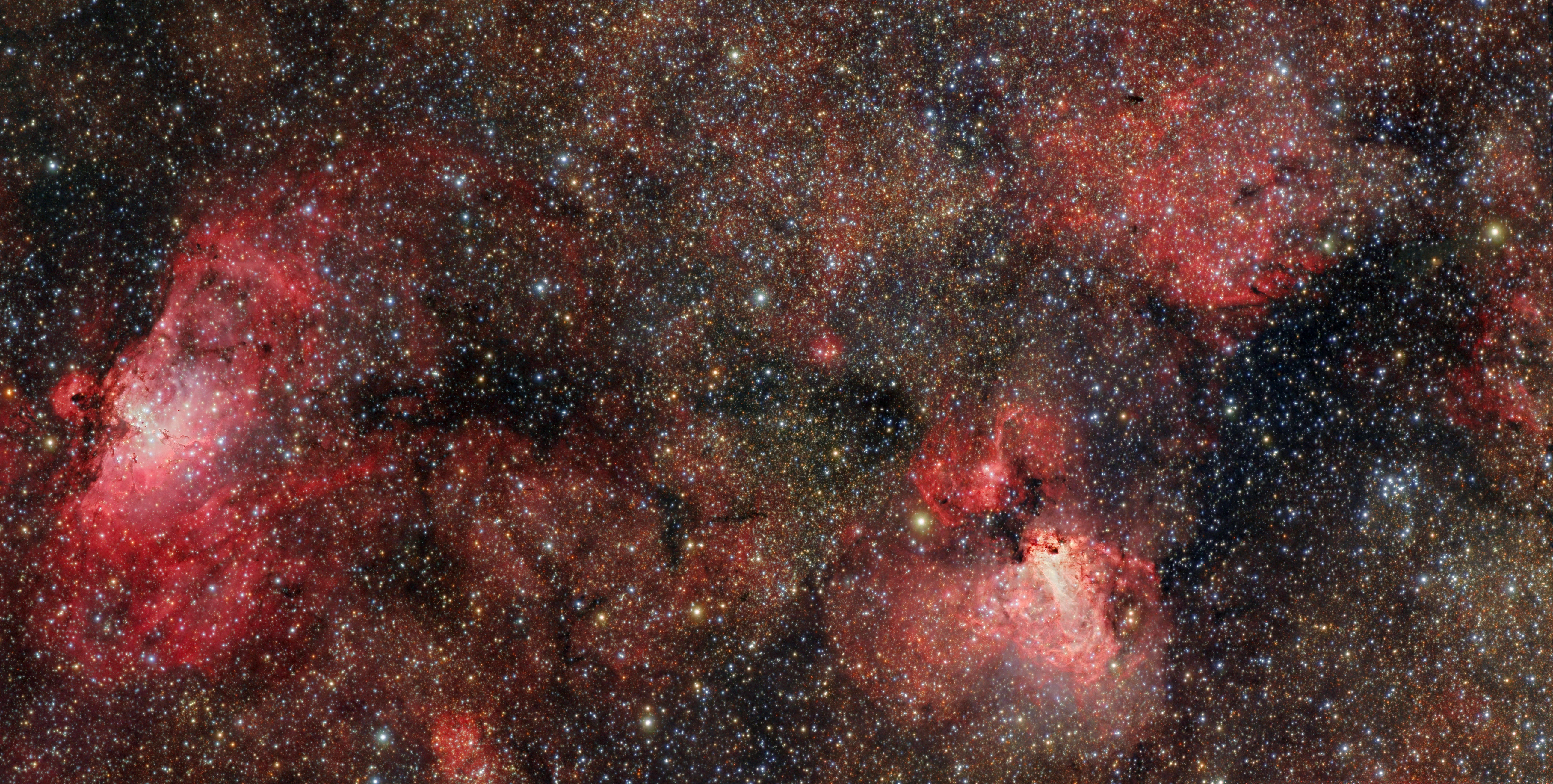 Скачать обои бесплатно Красный, Туманность, Галактика, Космос, Звезды картинка на рабочий стол ПК