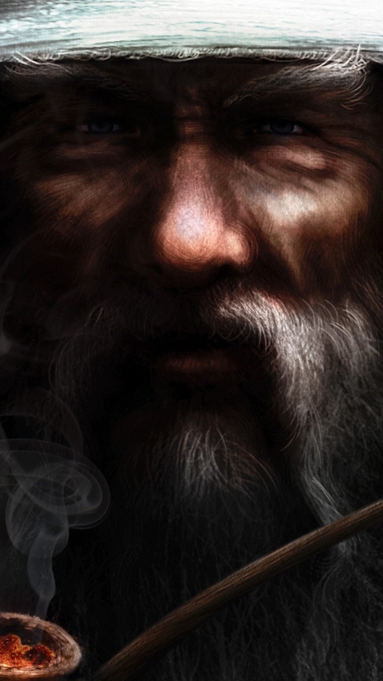 Download mobile wallpaper Fantasy, Lord Of The Rings, Painting, The Lord Of The Rings, Gandalf for free.