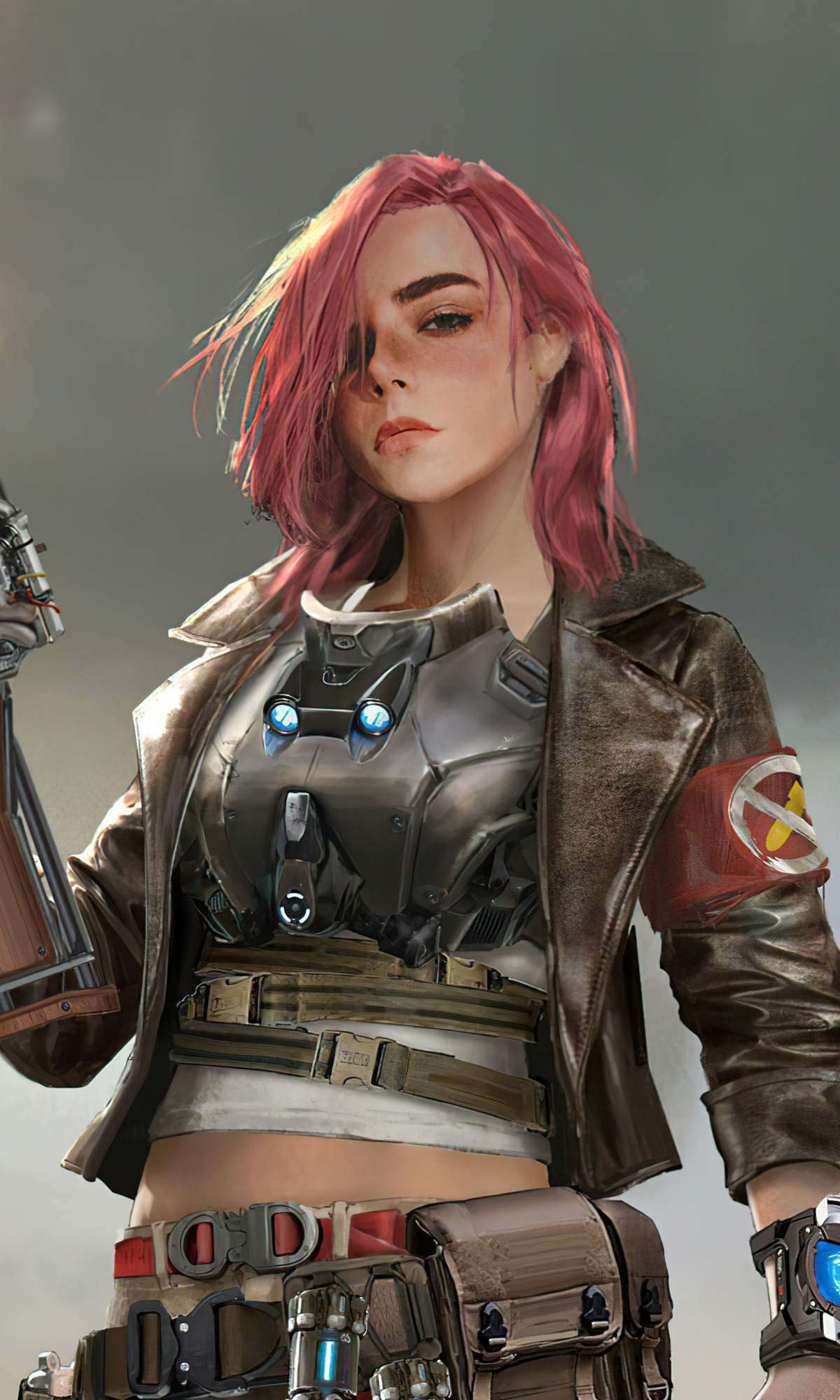 Download mobile wallpaper Sci Fi, Pink Hair, Women Warrior for free.