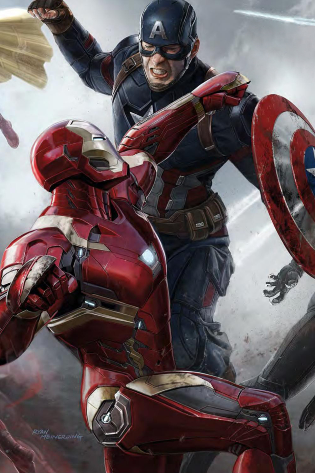 Descarga gratuita de fondo de pantalla para móvil de Películas, Hombre De Acero, Capitan América, Ojo De Halcón, Capitán América: Civil War, Capitan America.