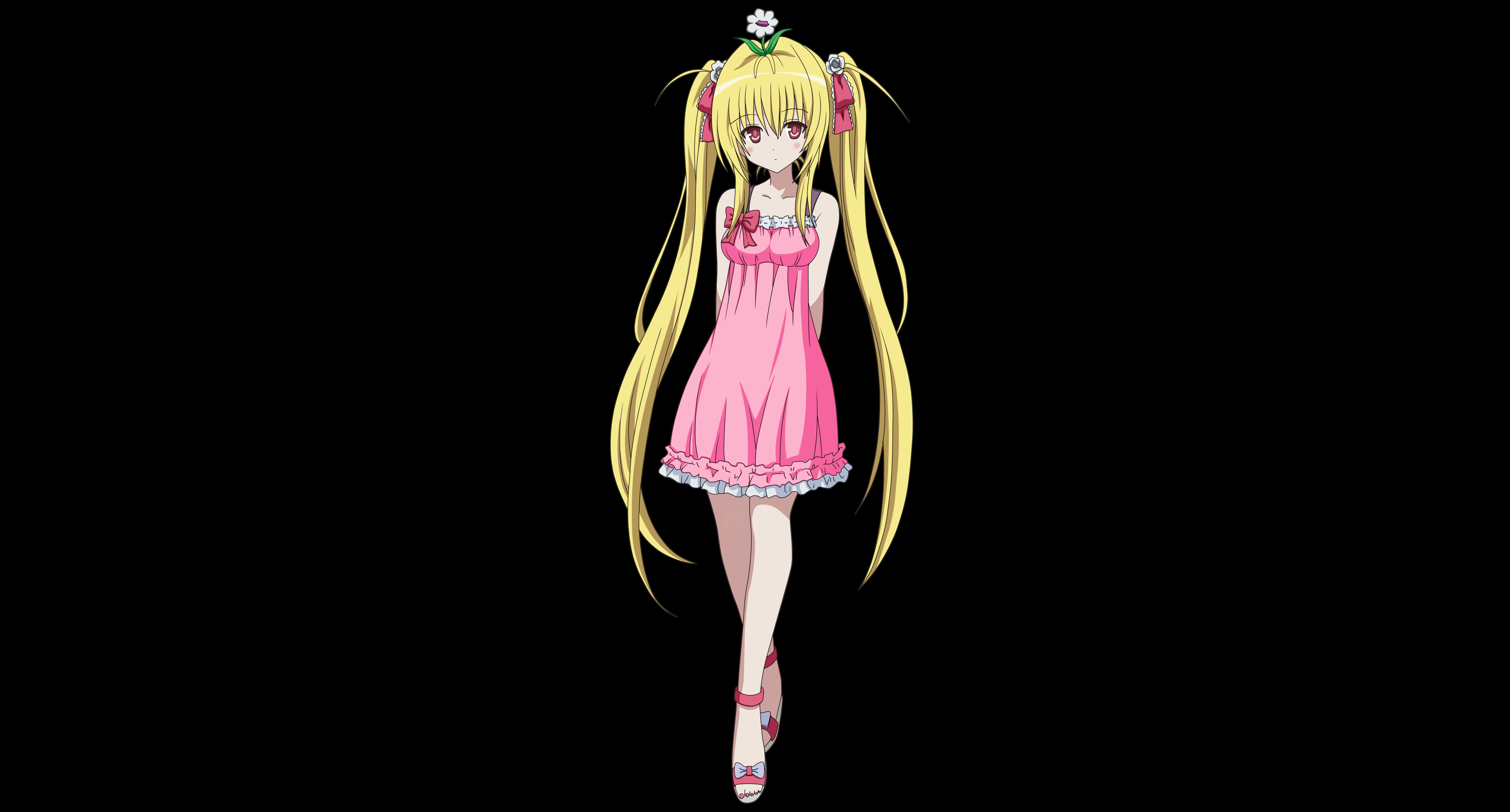781985 Hintergrundbild herunterladen animes, to love ru: darkness, blondinen, kleid, goldene dunkelheit, pinkes kleid - Bildschirmschoner und Bilder kostenlos