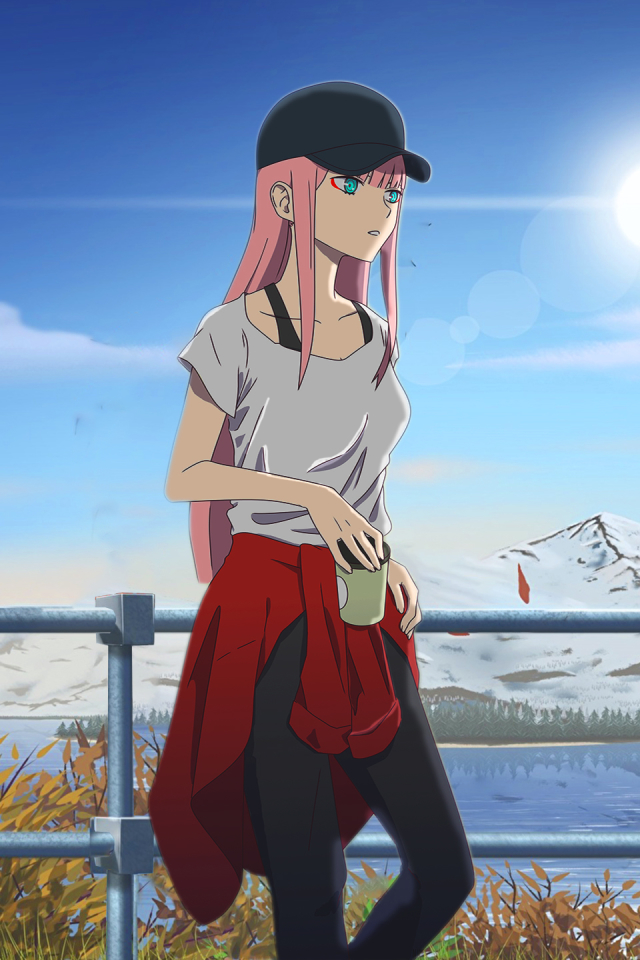 Handy-Wallpaper Deckel, Pinkes Haar, Animes, Darling In The Franxx, Zero Two (Liebling Im Franxx) kostenlos herunterladen.