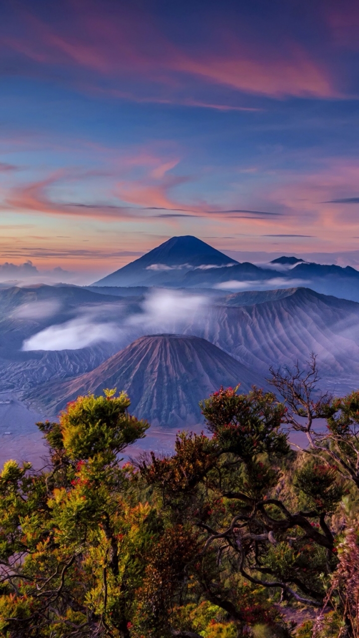 mount bromo, earth, sunrise, volcano, indonesia, stratovolcano, java (indonesia), landscape, volcanoes