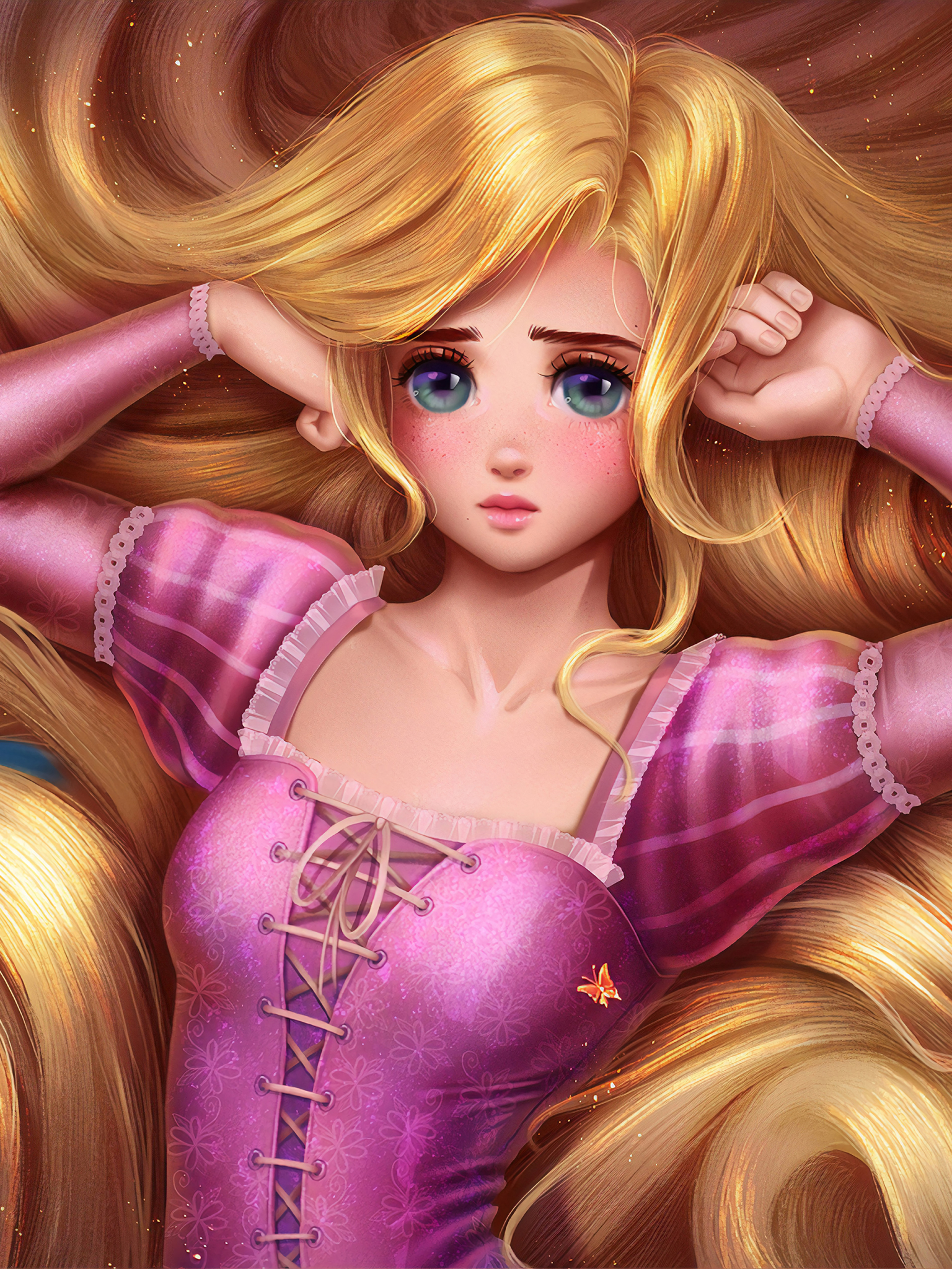 Download mobile wallpaper Rapunzel, Blonde, Blue Eyes, Movie, Long Hair, Tangled for free.
