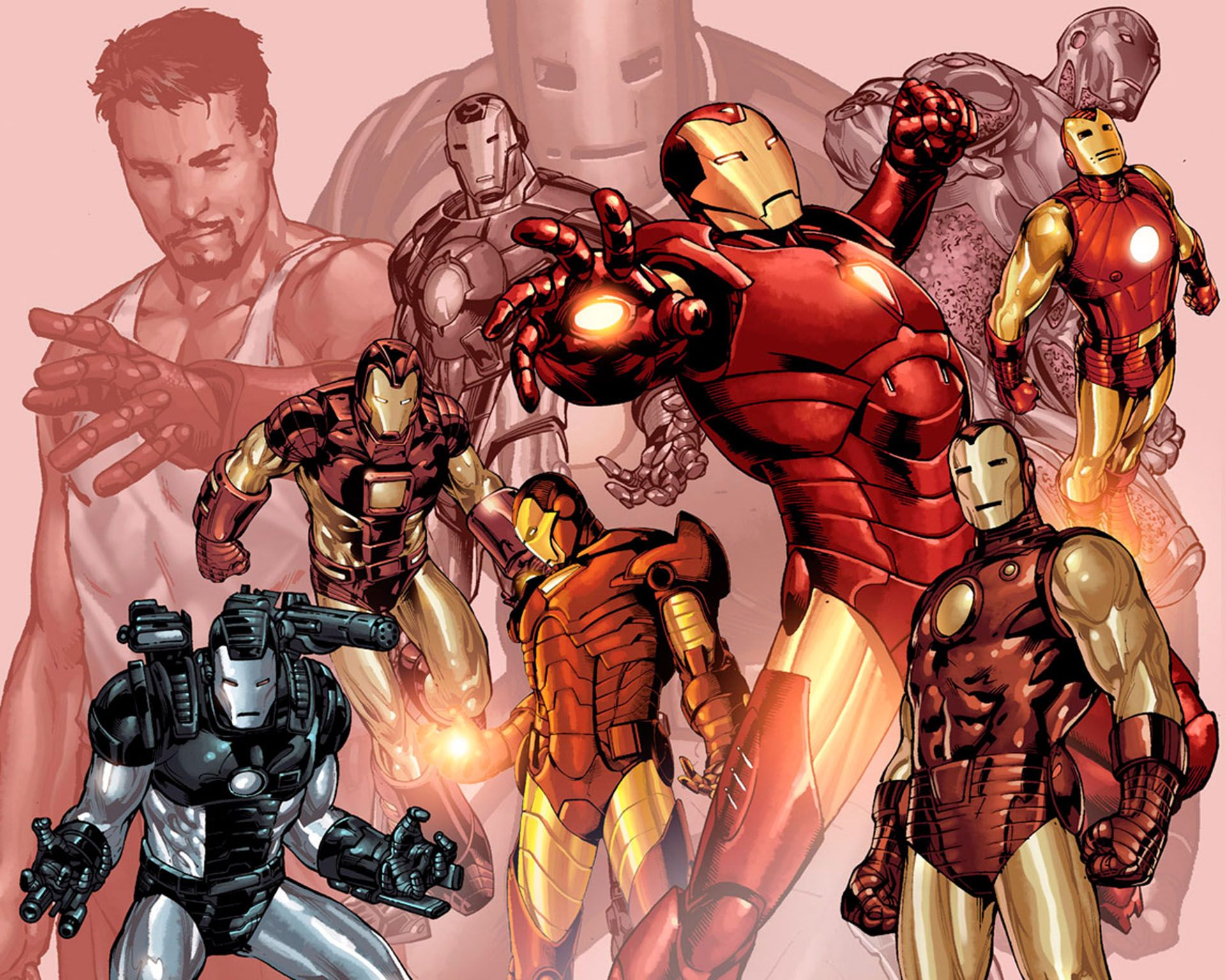 Handy-Wallpaper Tony Stark, Kriegsmaschine, Iron Man, Comics kostenlos herunterladen.