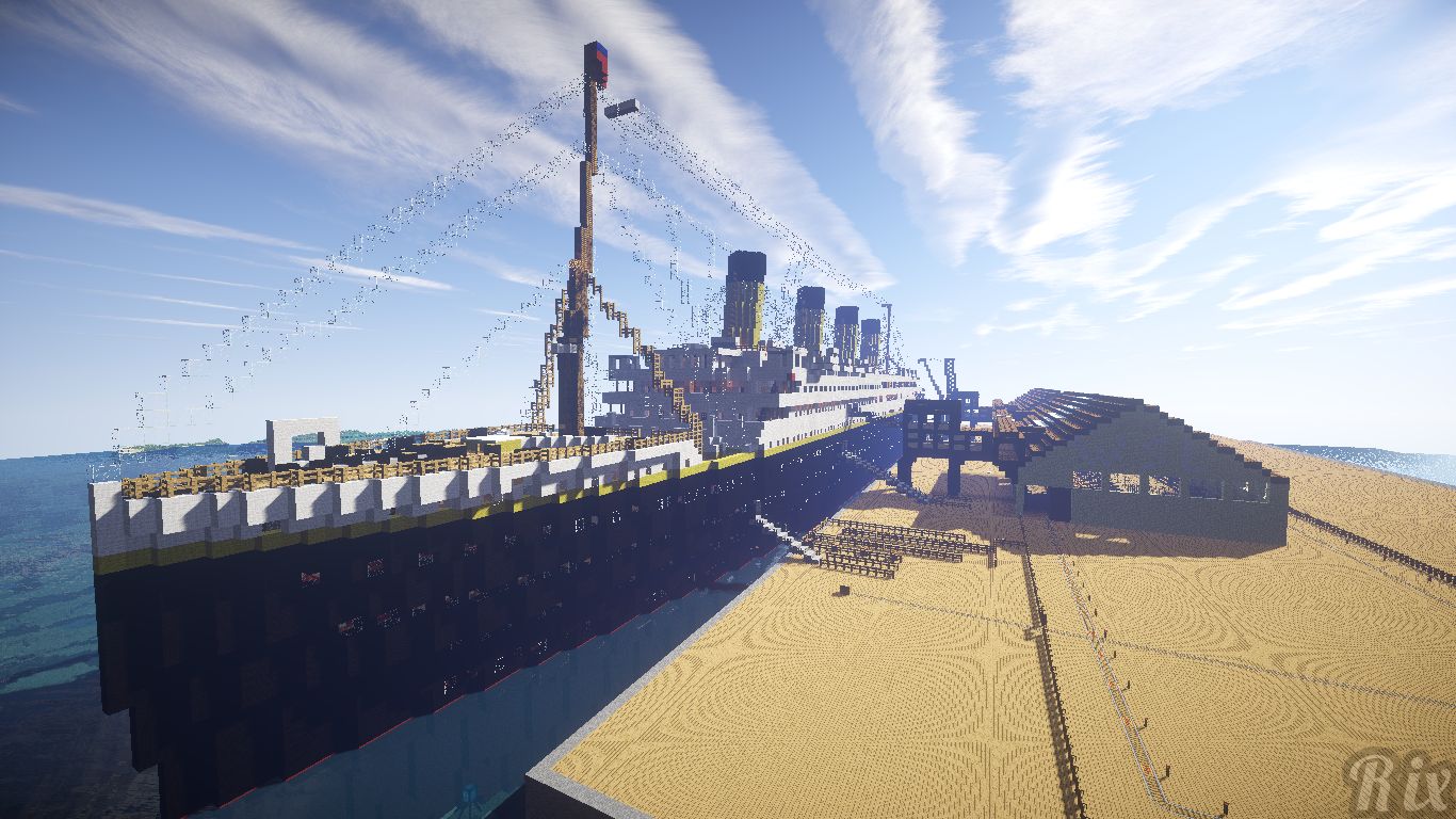 video game, minecraft, ship, titanic