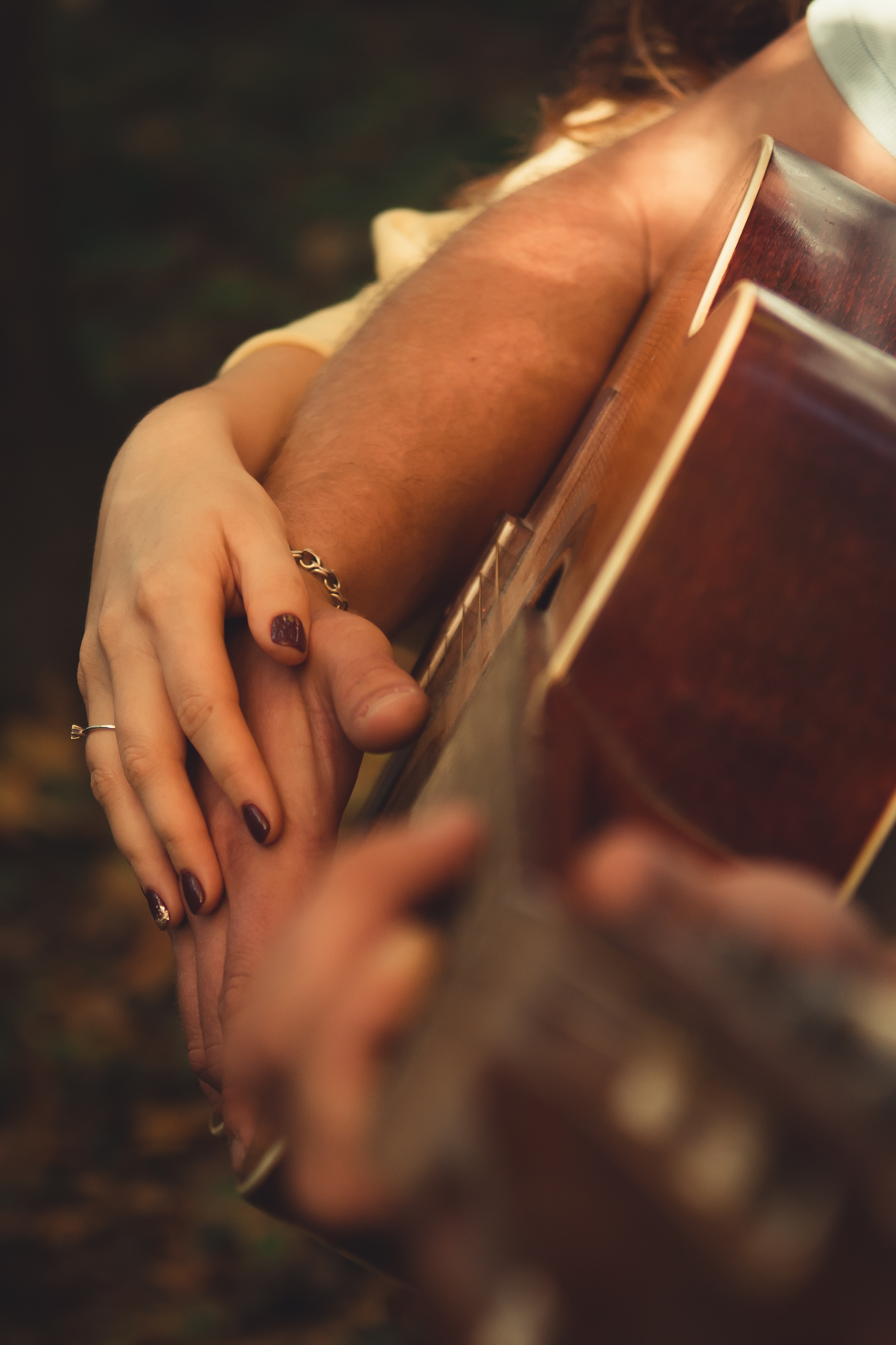 guitar, love, hands, romance, touching, touch