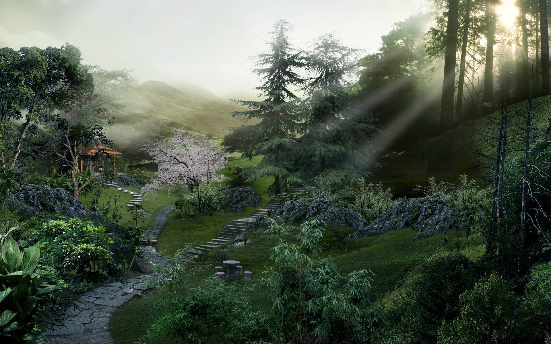 Download mobile wallpaper Landscape, Trees for free.
