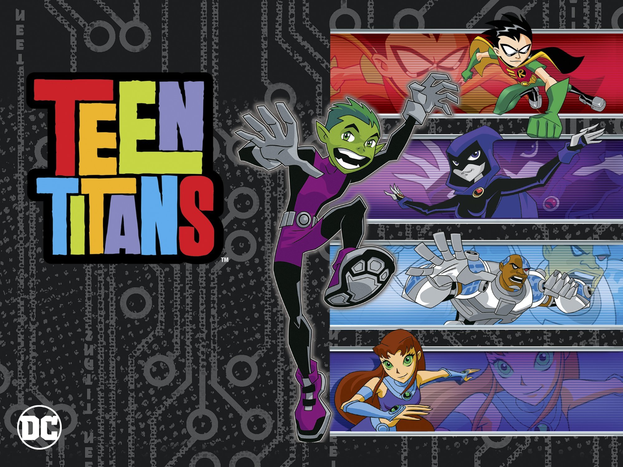 Handy-Wallpaper Logo, Fernsehserien, Cyborg (Dc Comics), Sternenfeuer (Dc Comics), Robin (Dc Comics), Dick Grayson, Rabe (Dc Comics), Teen Titans, Bestienjunge kostenlos herunterladen.