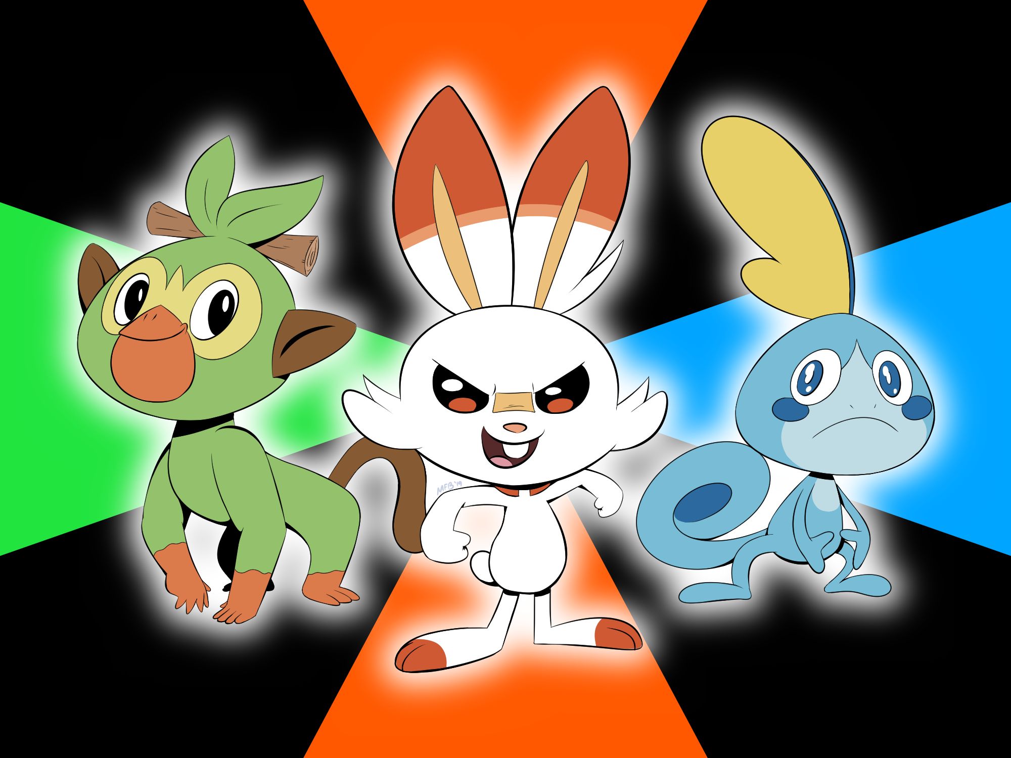 Baixe gratuitamente a imagem Pokémon, Videogame, Scorbunny (Pokémon), Pokémon: Espada E Escudo, Sobble (Pokémon), Grookey (Pokémon) na área de trabalho do seu PC