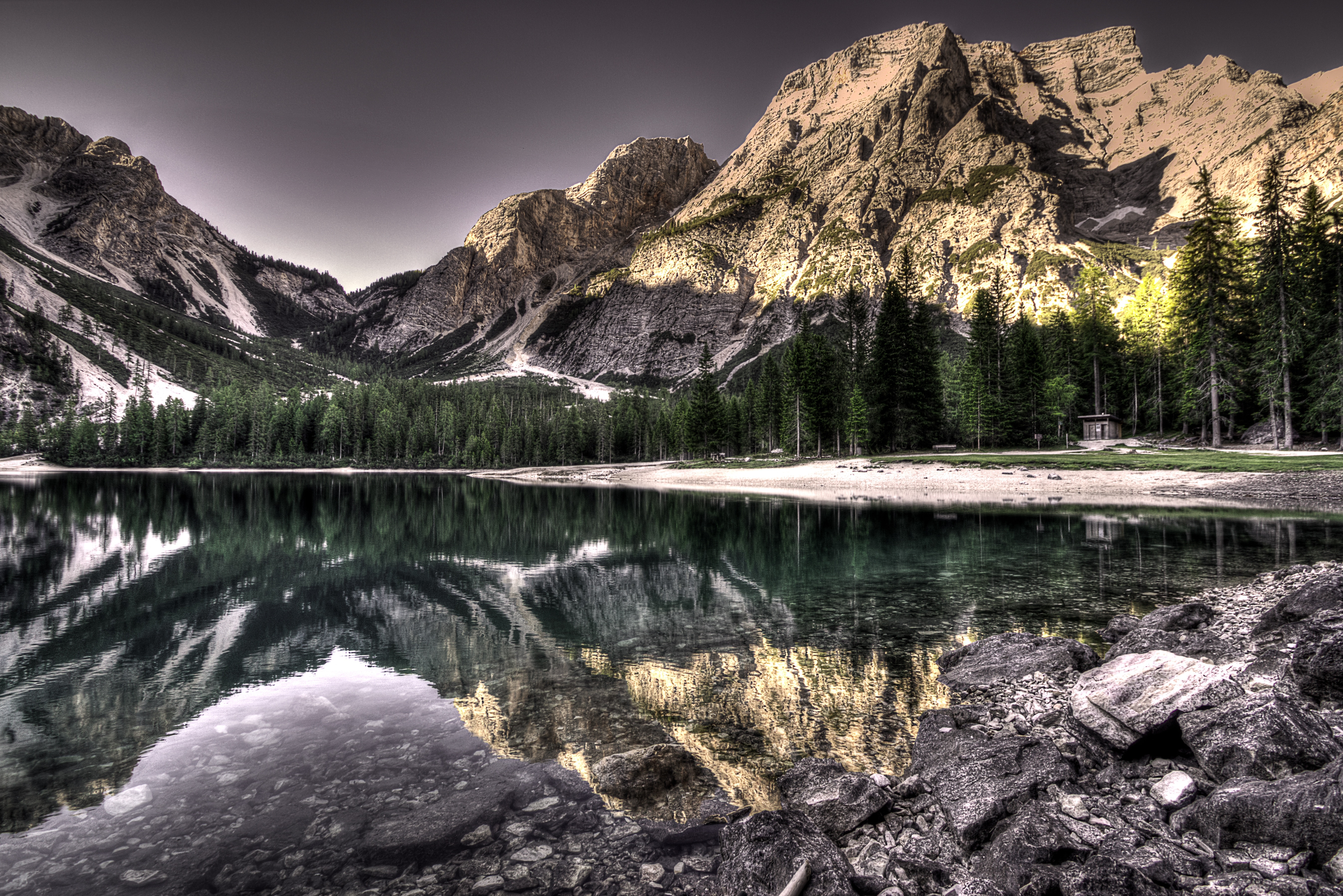 Laden Sie das Reflexion, Hdr, Natur, See, Mountains-Bild kostenlos auf Ihren PC-Desktop herunter