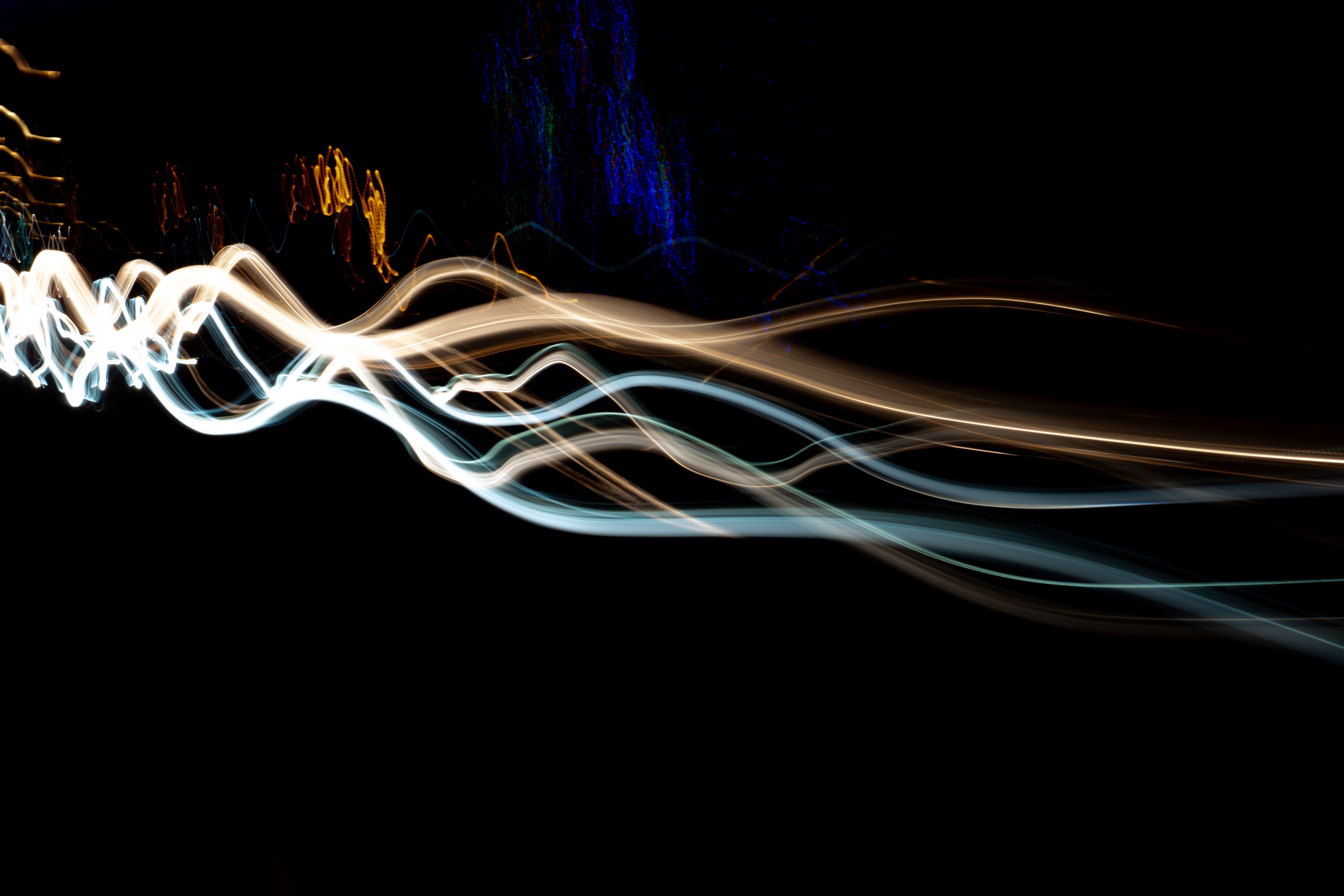 Download mobile wallpaper Long Exposure, Smooth, Shine, Light, Night, Blur, Abstract, Dark for free.