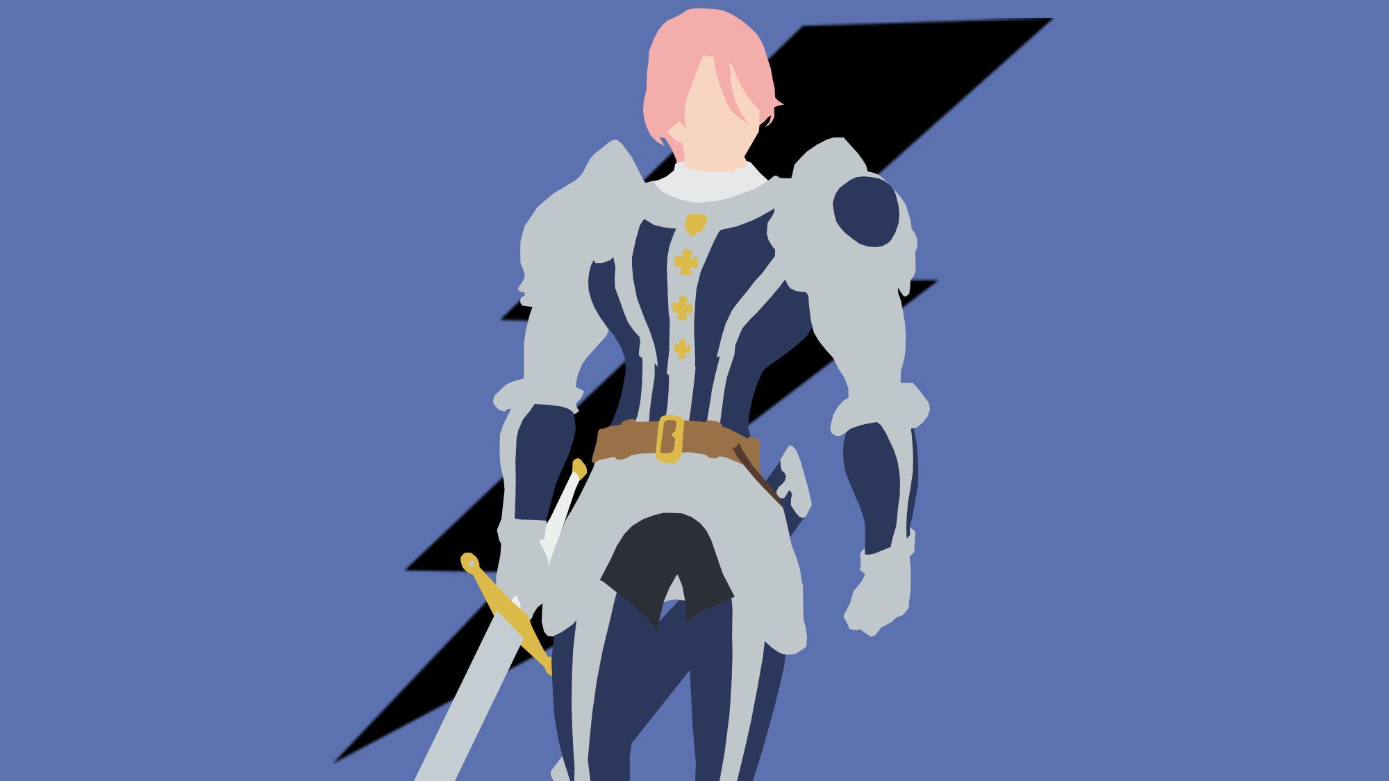 anime, the seven deadly sins, armor, belt, gilthunder (the seven deadly sins), minimalist, pink hair, sword, weapon