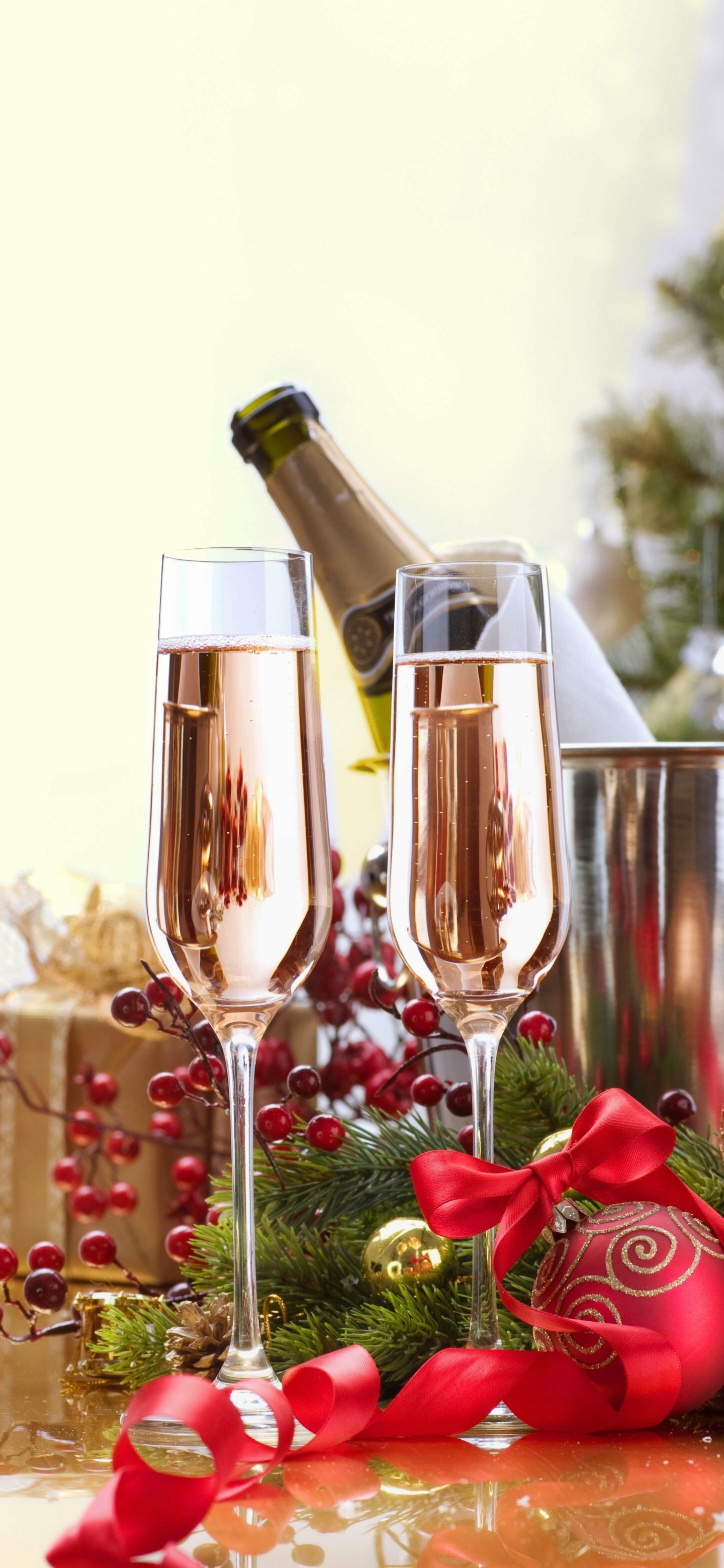 Download mobile wallpaper New Year, Holiday, Champagne for free.
