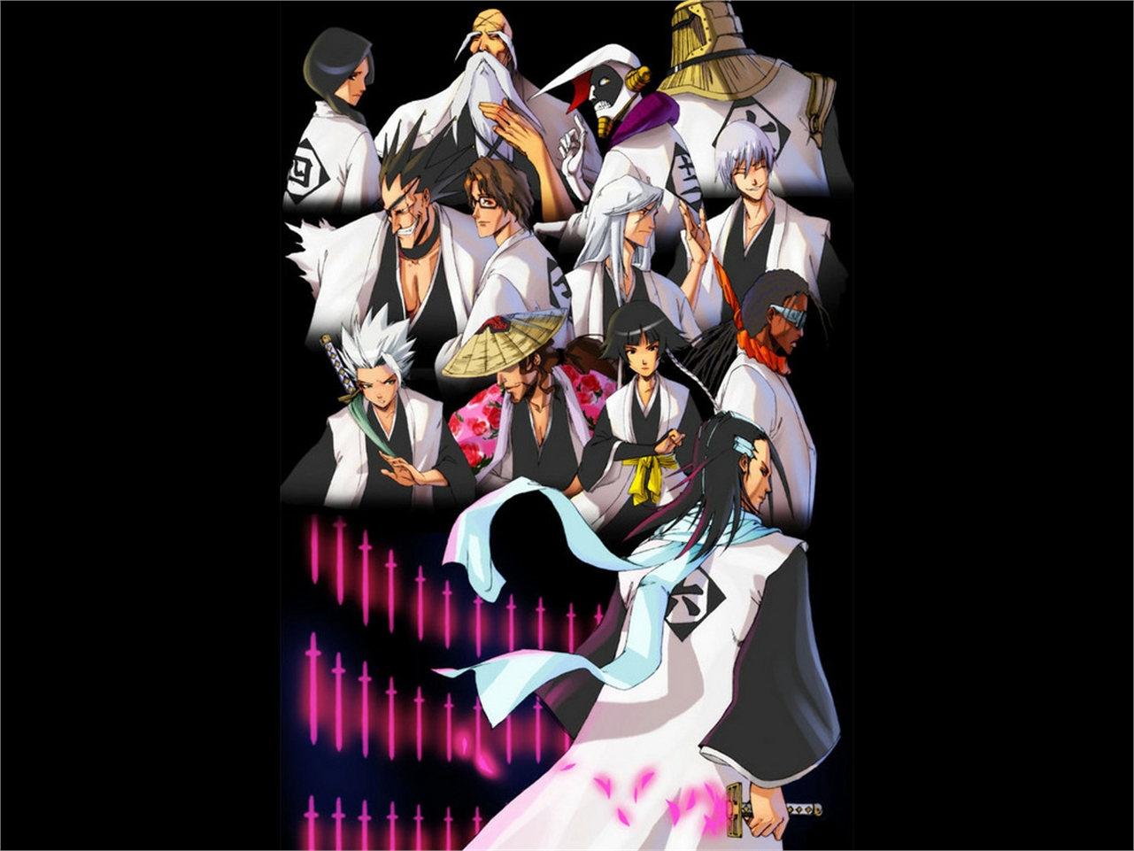 Baixe gratuitamente a imagem Anime, Alvejante, Byakuya Kuchiki, Kenpachi Zaraki, Jushiro Ukitake, Shunsui Kyōraku, Toshiro Hitsugaya, Soifon (Bleach), Genryusai Shigekuni Yamamoto, Sousuke Aizen, Gin Ichimaru, Kaname Tosen, Mayuri Kurotsuchi, Sajin Komamura, Unohana Retsu na área de trabalho do seu PC