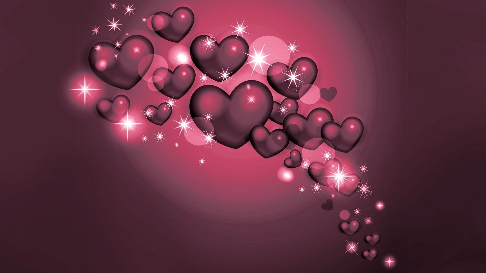 PCデスクトップにピンク, 輝き, 芸術的, 心臓画像を無料でダウンロード