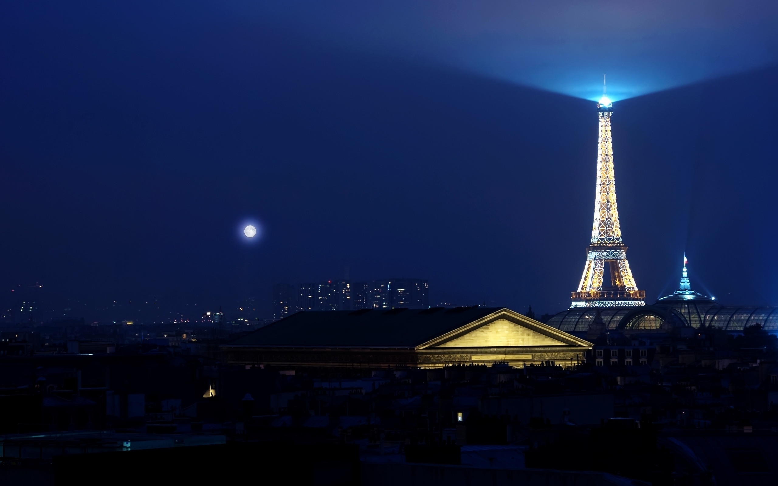 Скачать картинку Архитектура, Ночь, Пейзаж, Эйфелева Башня, Париж в телефон бесплатно.