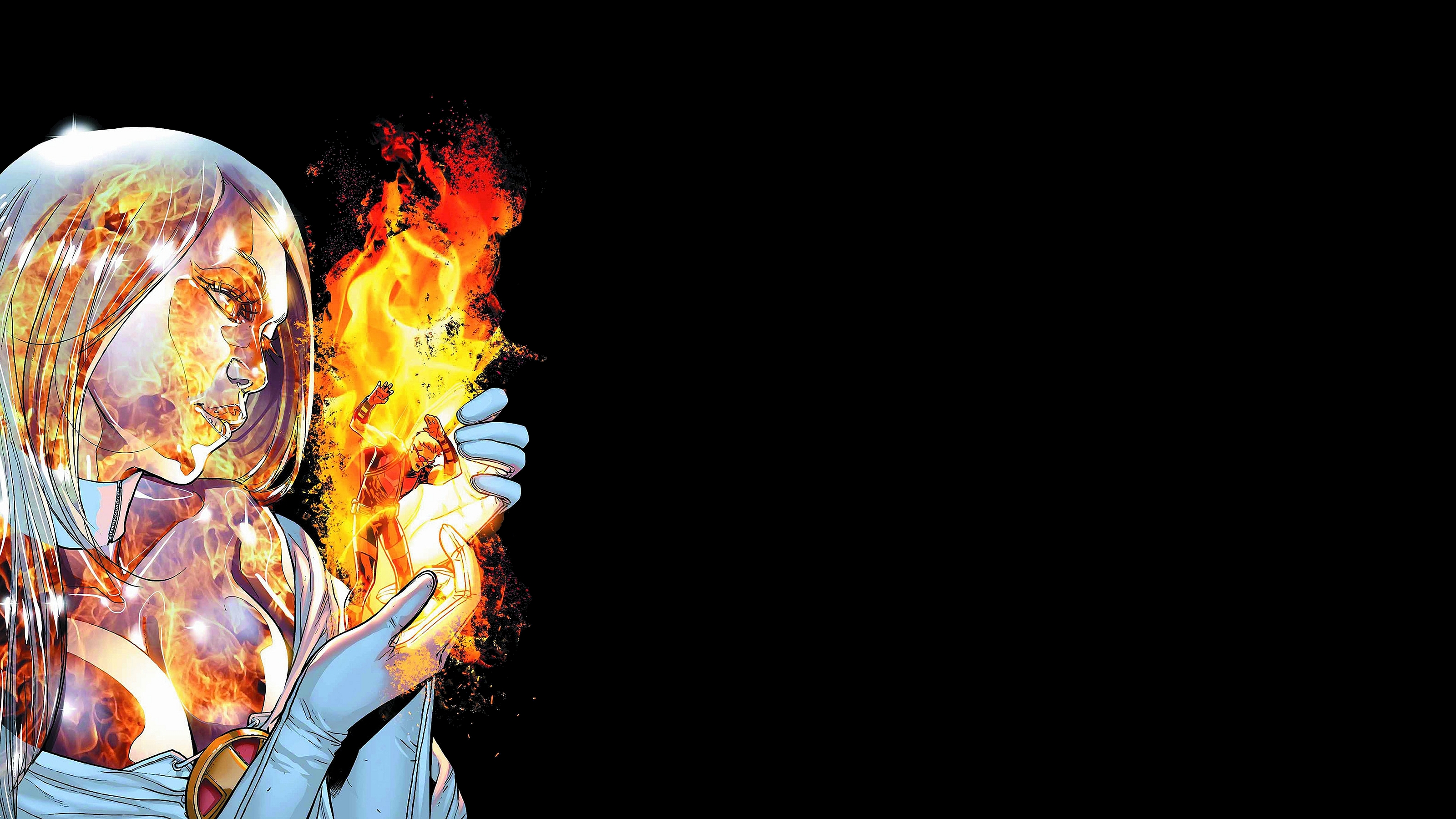Descarga gratuita de fondo de pantalla para móvil de Vengadores Contra X Men, Emma Escarcha, X Men, Clint Barton, Ojo De Halcón, Historietas, Fuego.