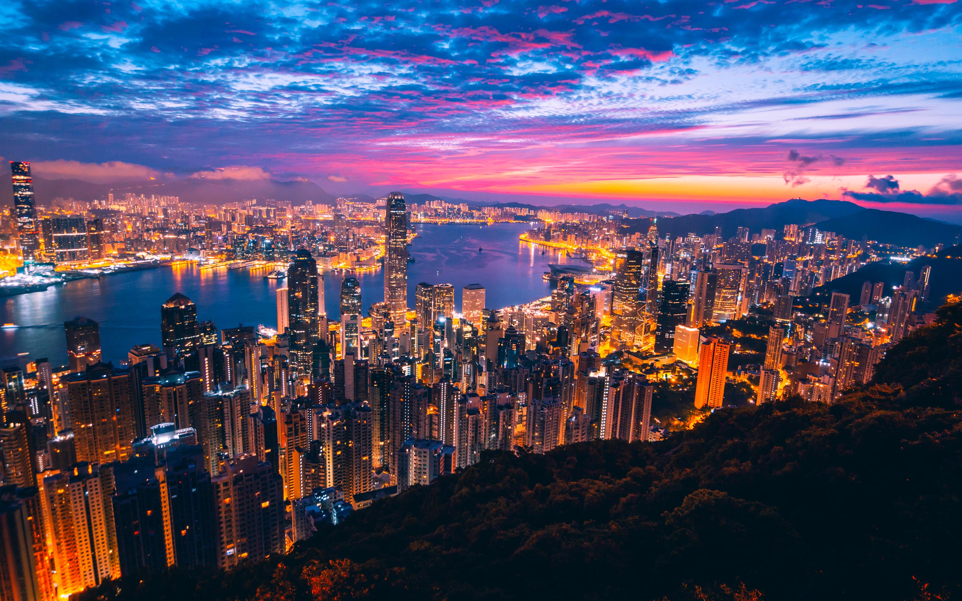 Téléchargez gratuitement l'image Villes, Ville, Hong Kong, Construction Humaine sur le bureau de votre PC