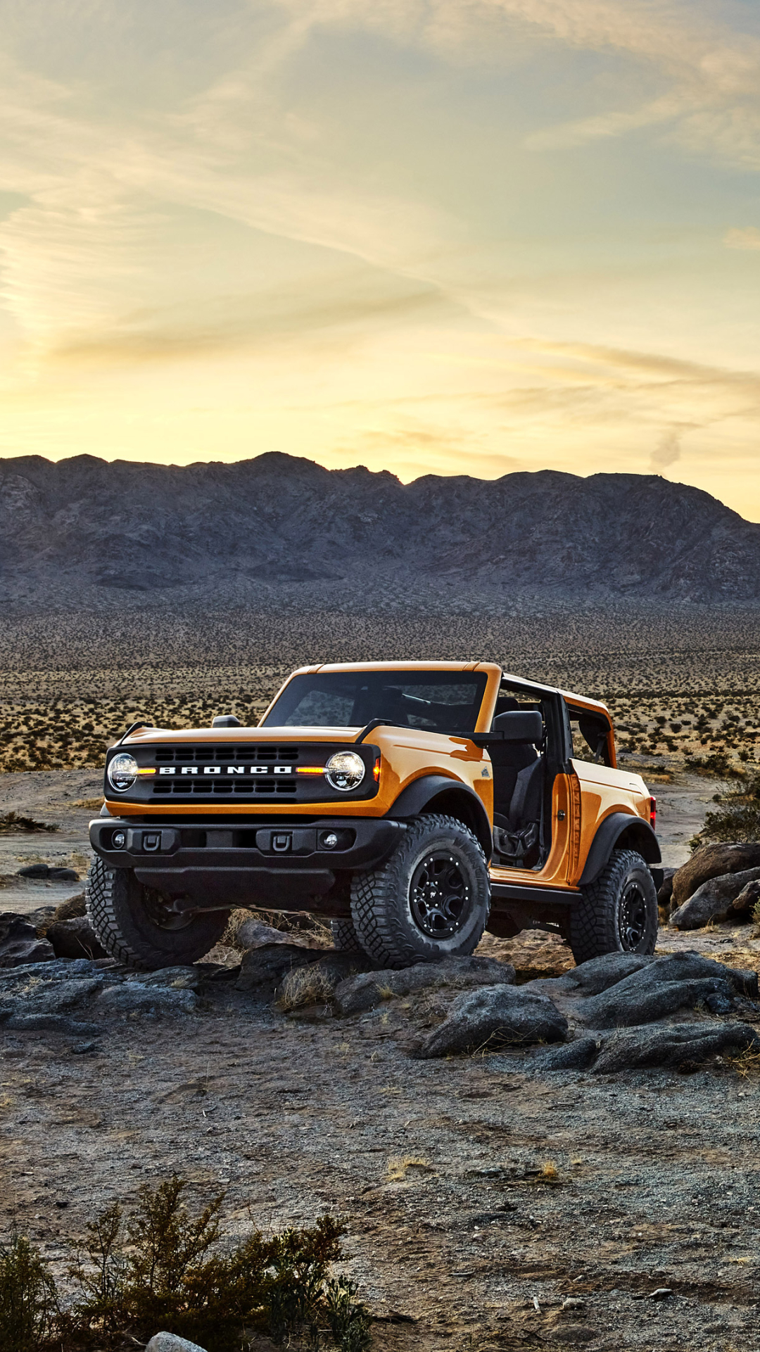 Download mobile wallpaper Ford, Car, Off Road, Vehicles, Ford Bronco, Orange Car for free.