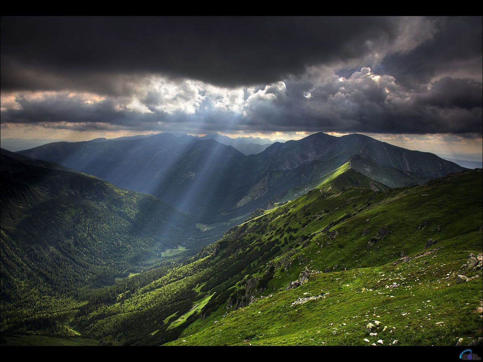 Laden Sie das Landschaft, Mountains, Sun, Clouds-Bild kostenlos auf Ihren PC-Desktop herunter