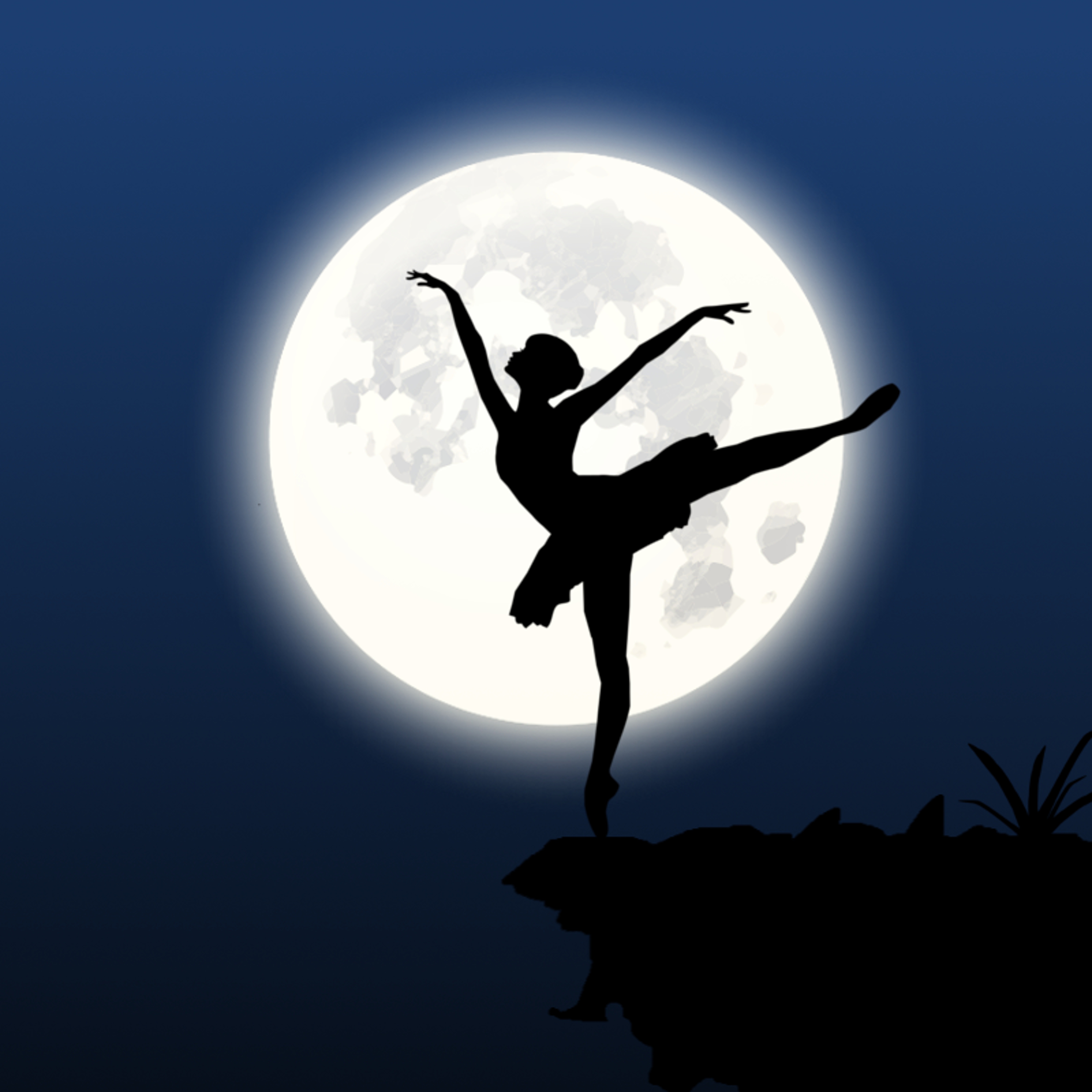 ballerina, dance, miscellaneous, moon, miscellanea, silhouette