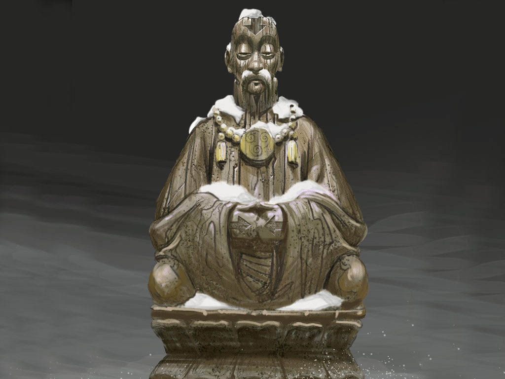 1515757 завантажити шпалери сніг, аніме, аватар: останній захисник, г'ятсо (аватар), статуя - заставки і картинки безкоштовно