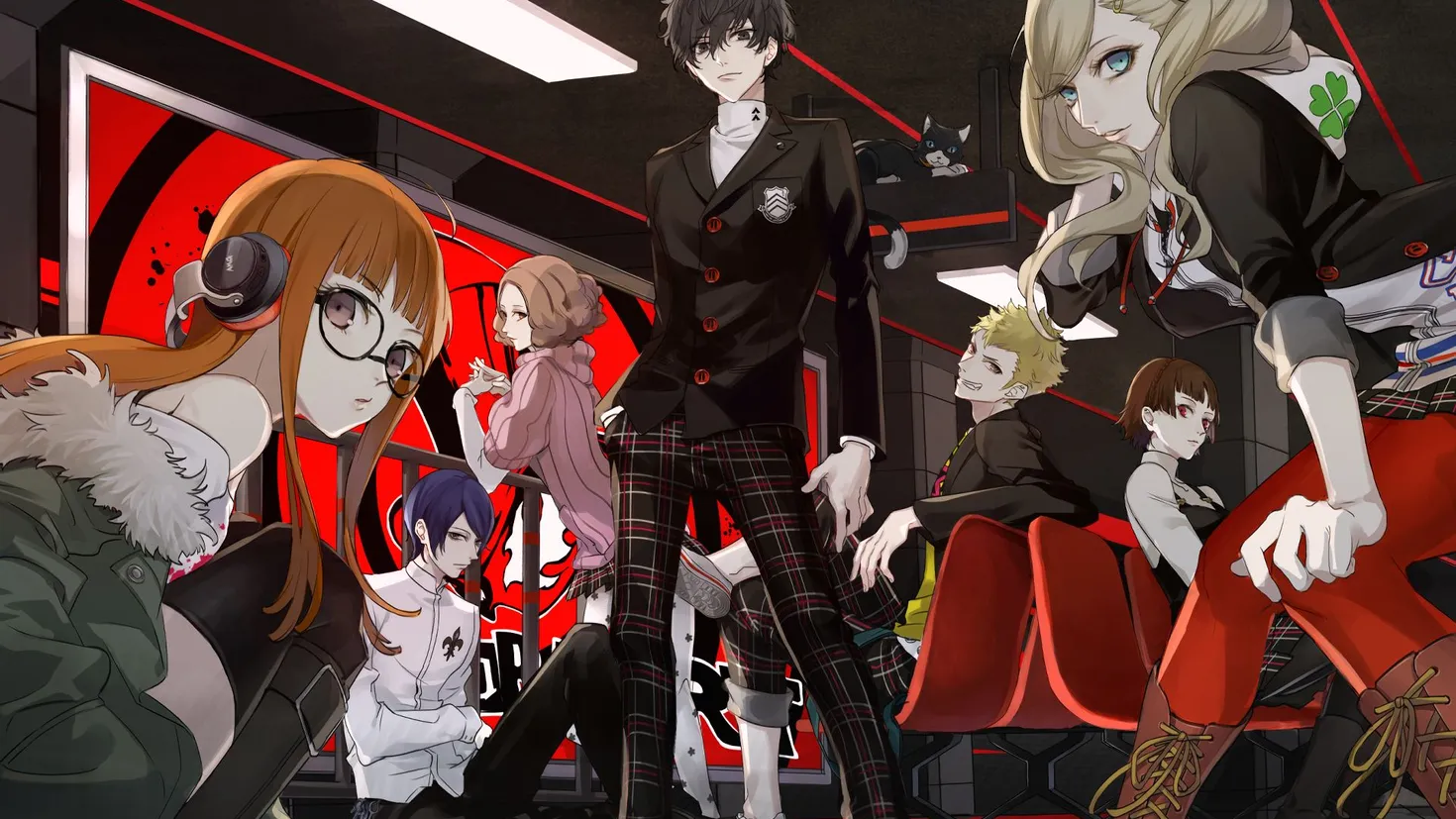 HDデスクトップ 壁紙: ペルソナ5, 新島 誠, ペルソナ, 高巻杏, 佐倉双葉, モルガナ（ペルソナ）, テレビゲーム, 来栖あきら ...