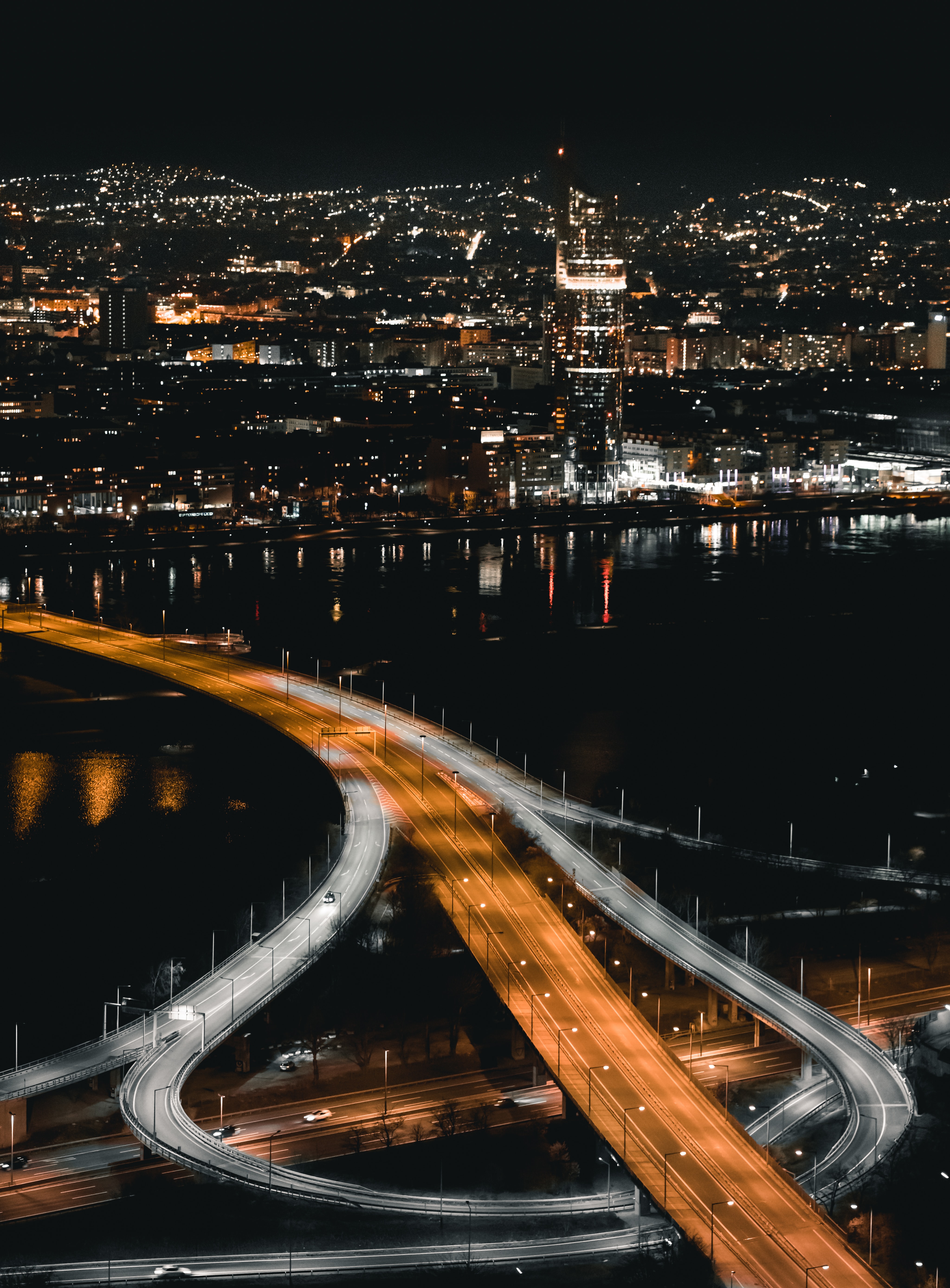 Free download wallpaper Lights, Road, Traffic, Movement, Night City, Cities on your PC desktop