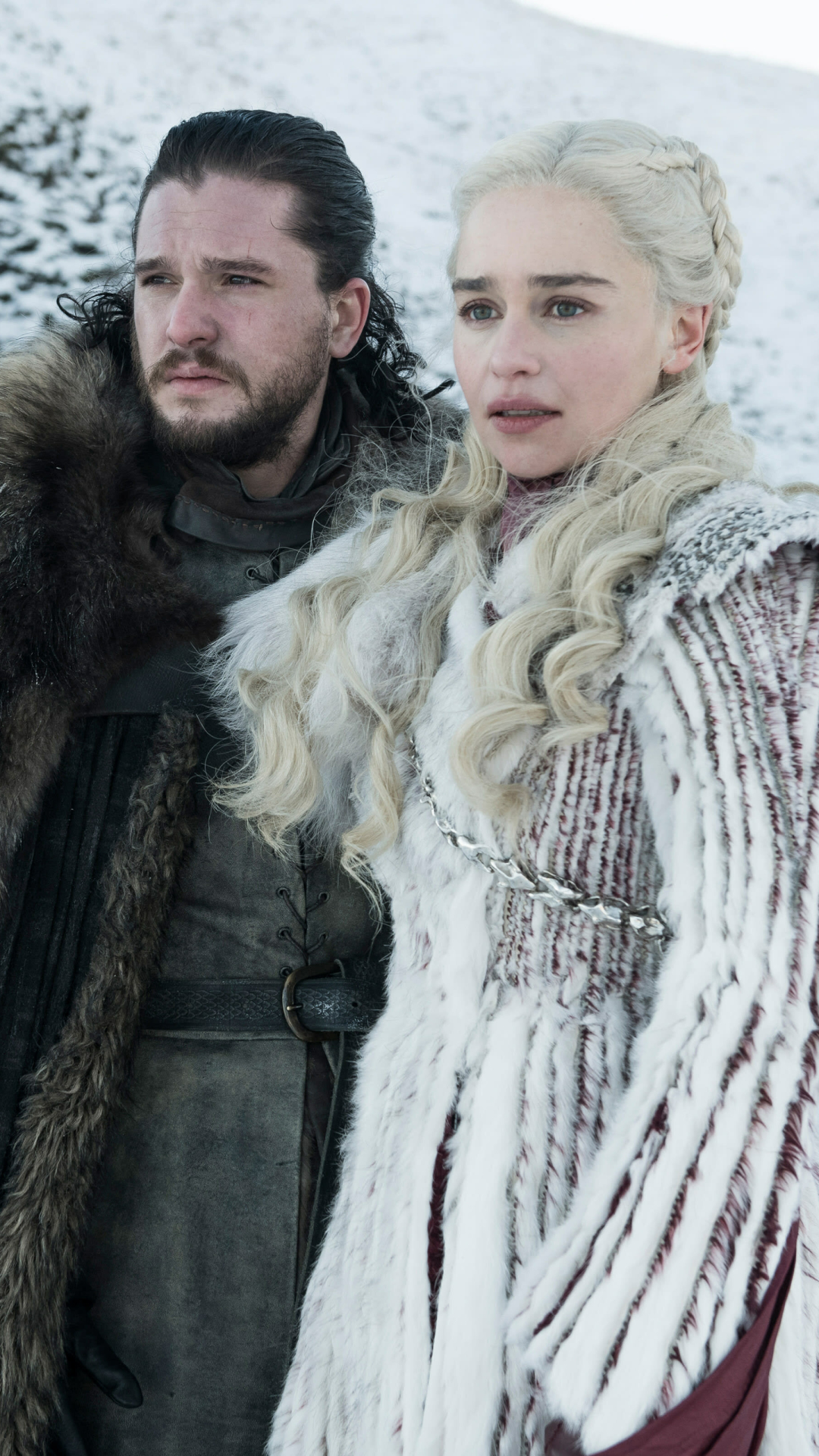 Download mobile wallpaper Game Of Thrones, Tv Show, Kit Harington, Jon Snow, Daenerys Targaryen, Emilia Clarke for free.